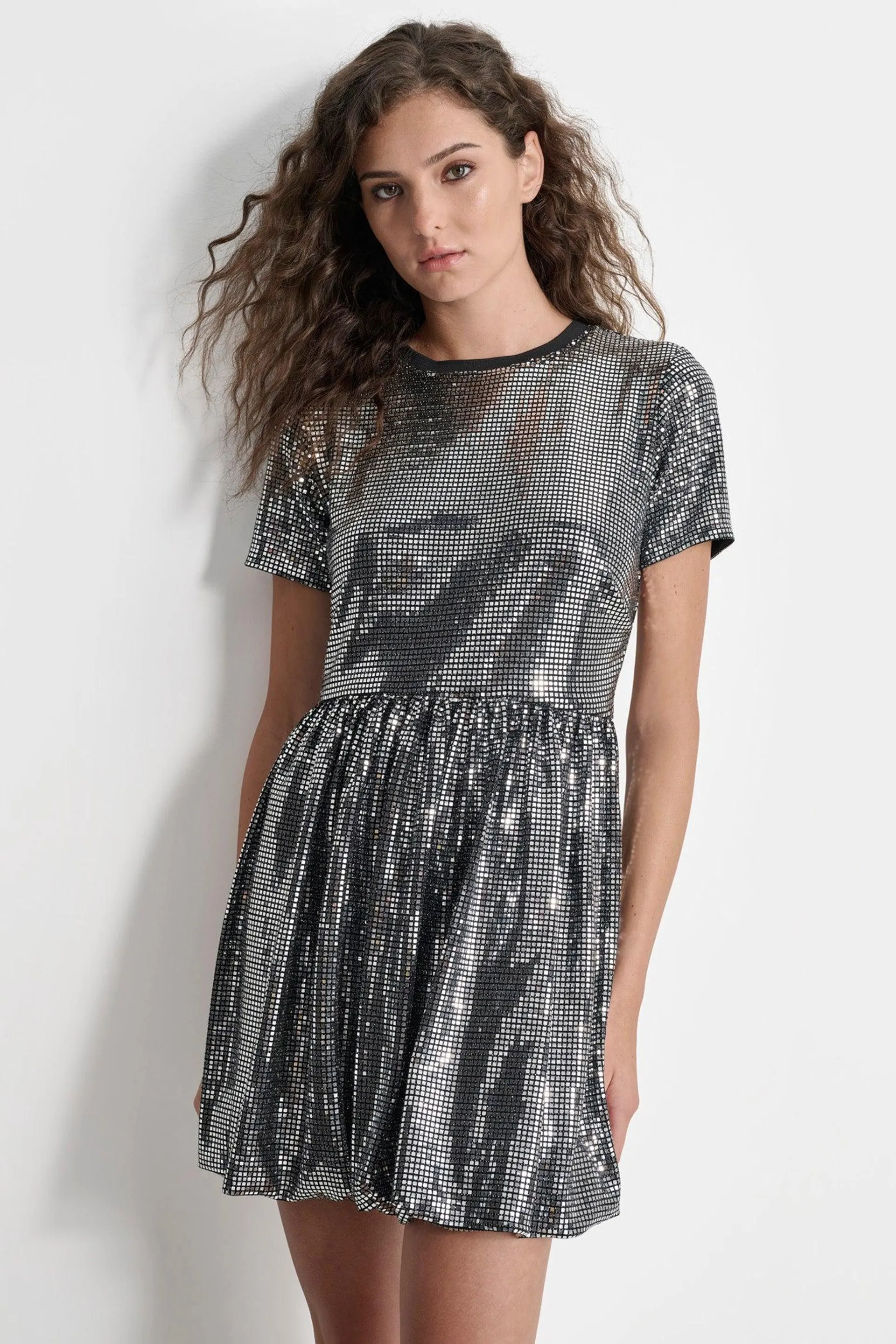 GEO SEQUIN MINI DRESS