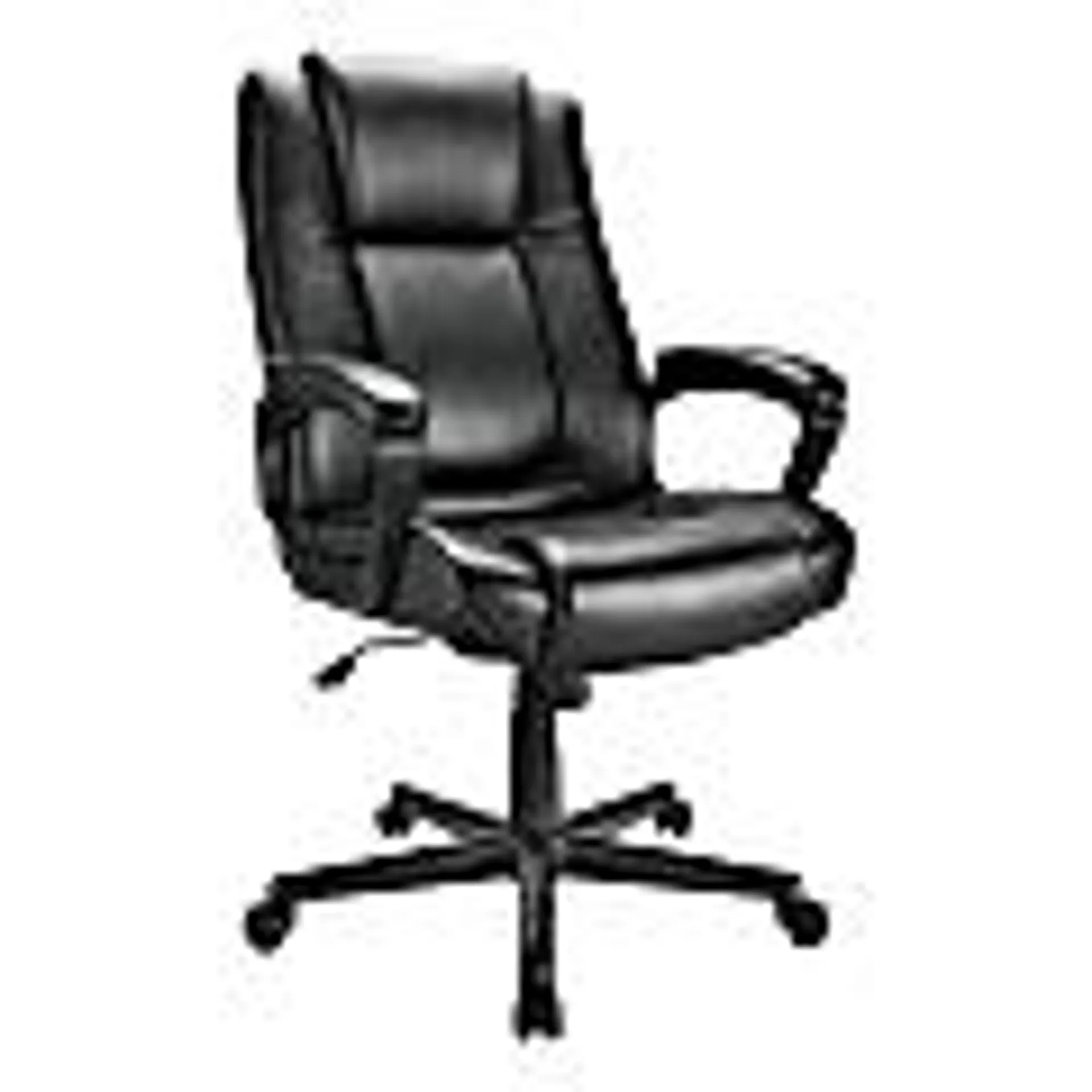 Realspace® Hurston Bonded Leather High-Back Executive Office Chair, Black, BIFMA Compliant