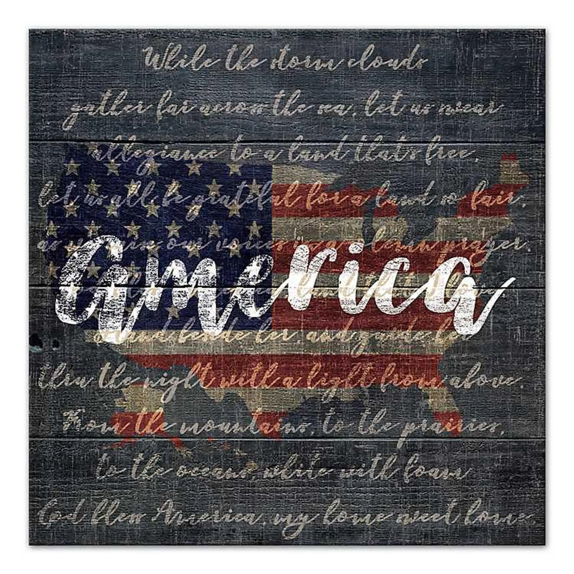 Distressed American Flag Canvas Art Print