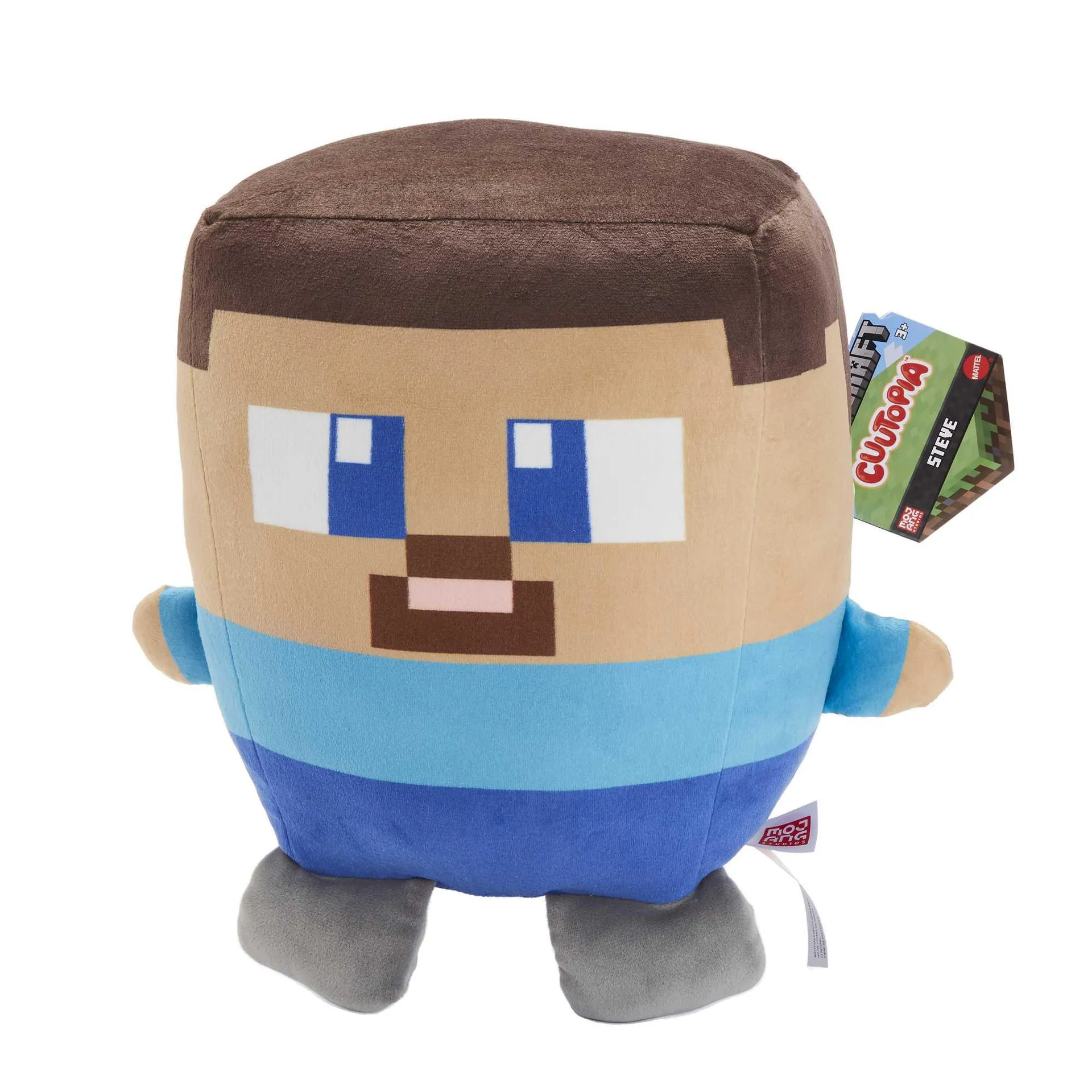 Minecraft Cuutopia 10-In Steve Plush Character Pillow Doll, Collectible Toy