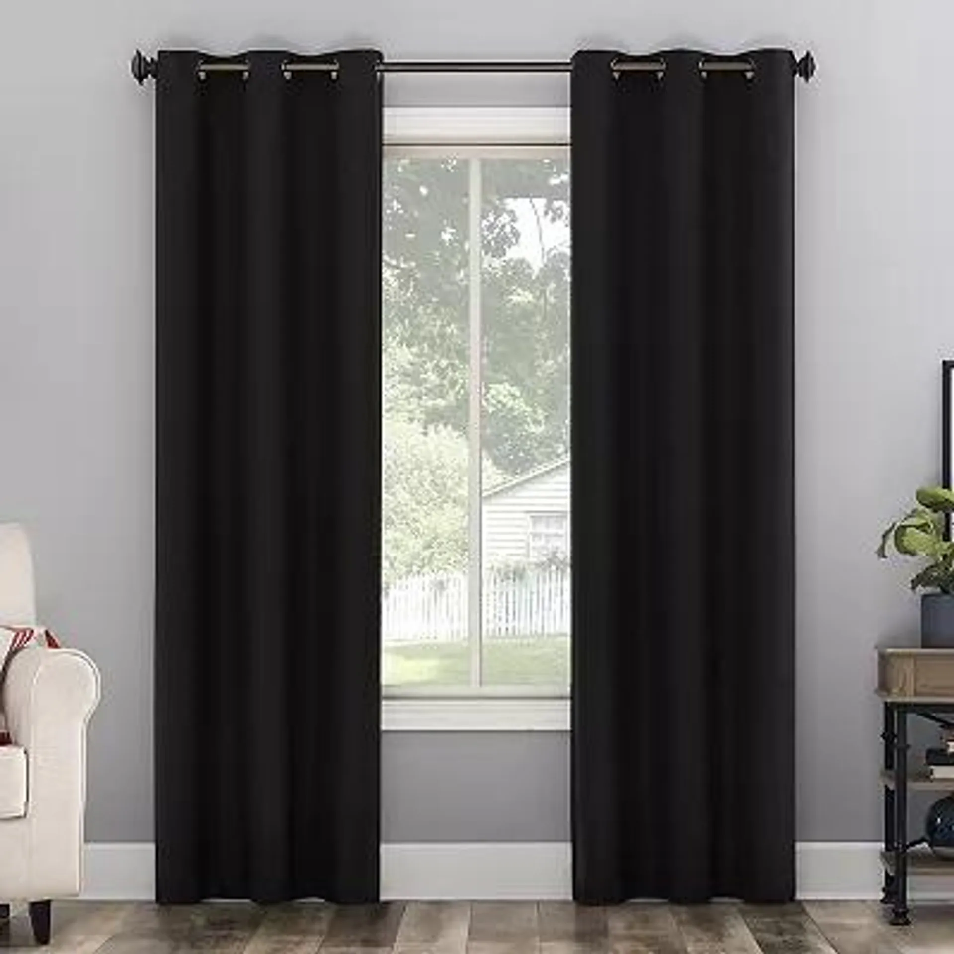 The Big One® 2-pack Kentfield Woven Texture Solid Room Darkening Window Curtain Set