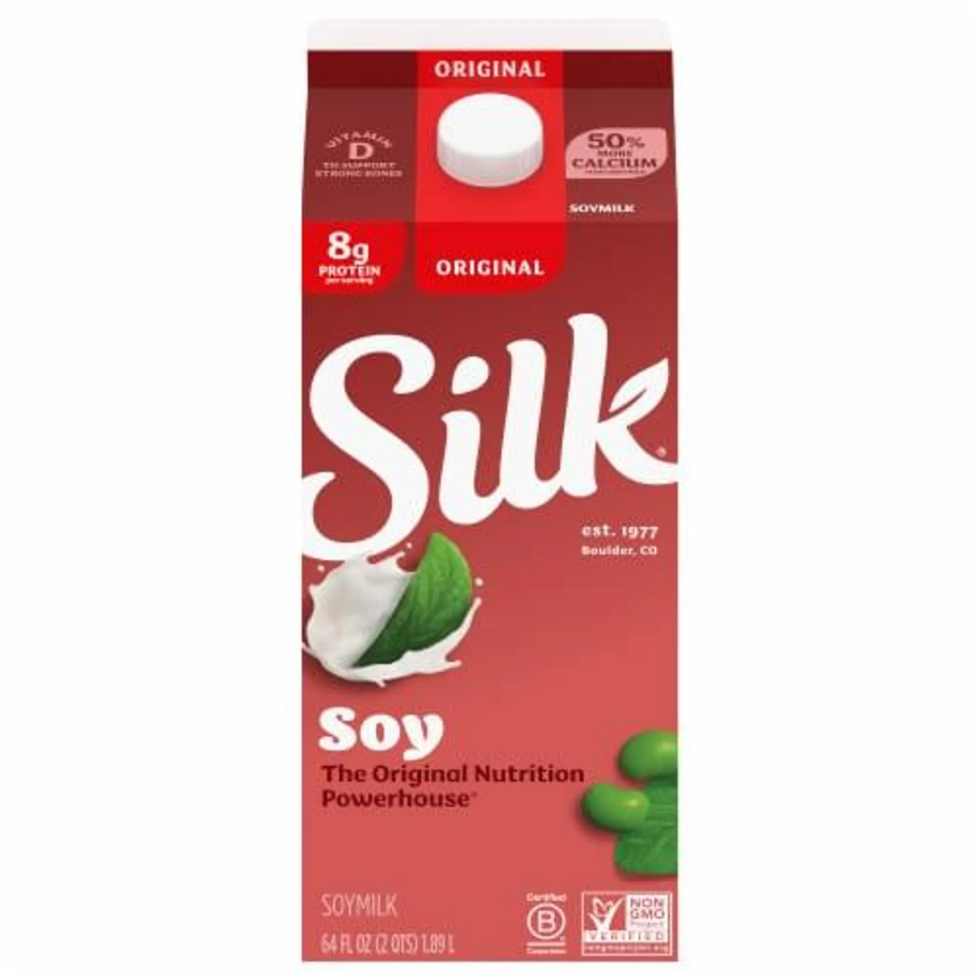 Silk Dairy Free Protein Original Soy Milk Half Gallon