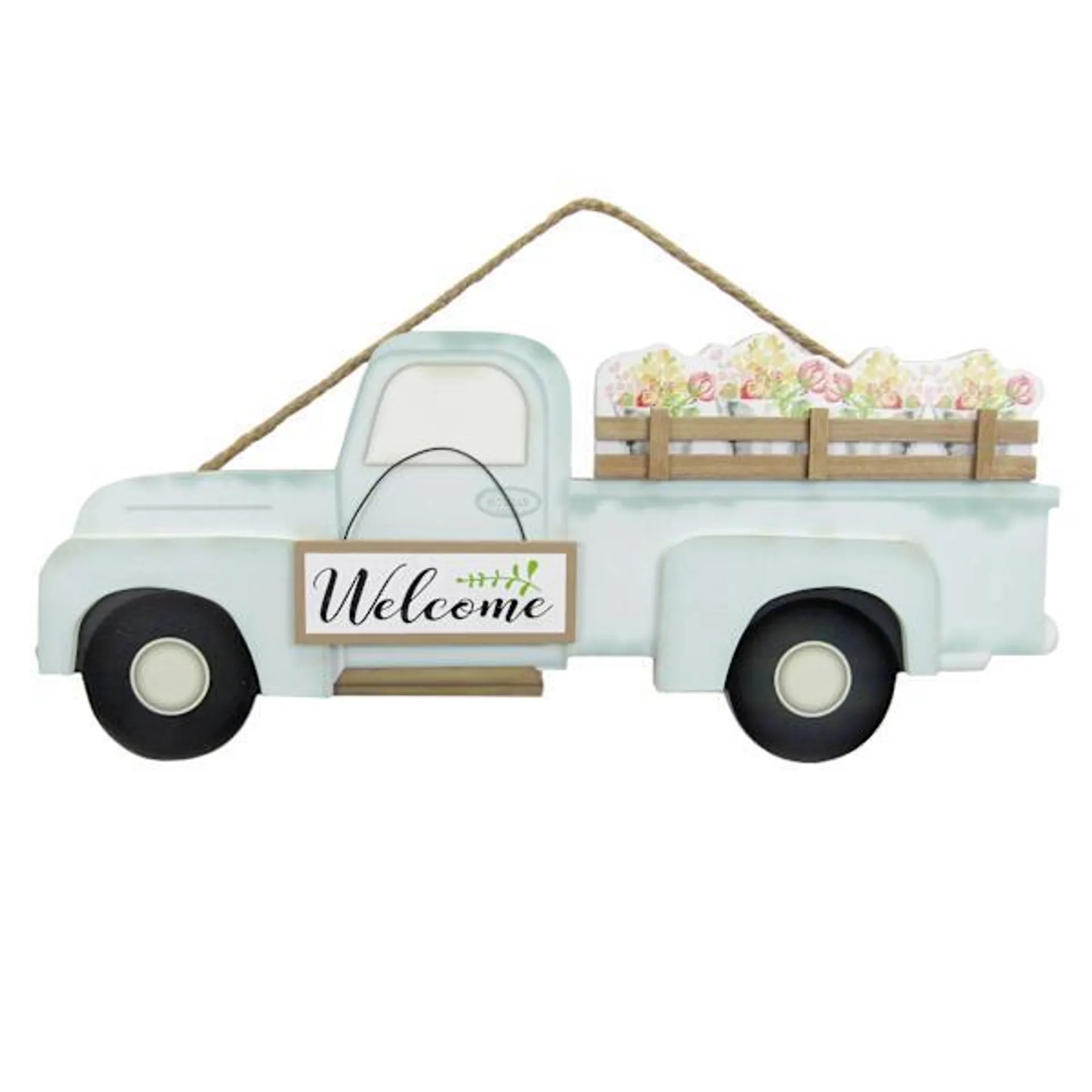 Truck with Flowers Outdoor Wall Decor, 17"