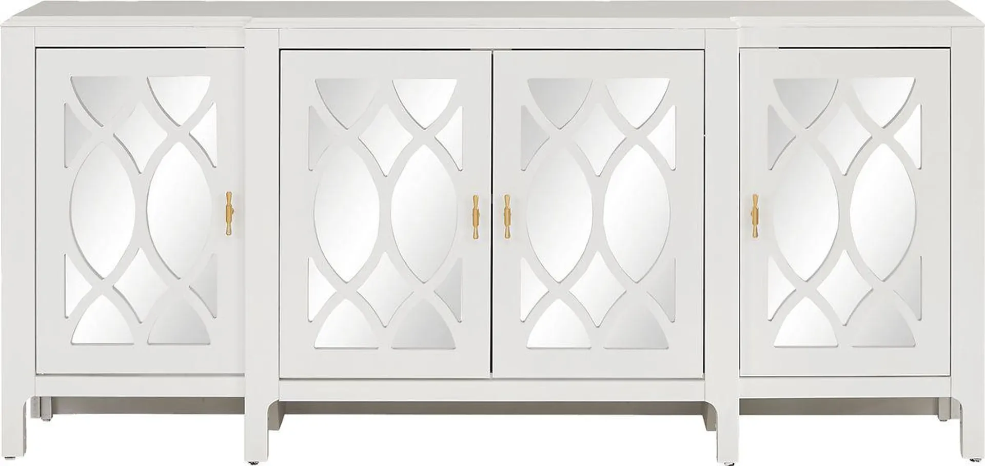 Tameran White Colors,White 4 Door Accent Cabinet