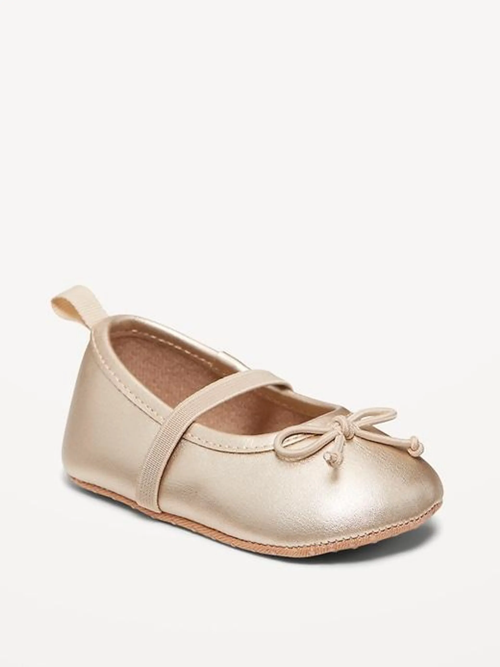 Metallic Faux-Leather Ballet Flat Shoes for Baby