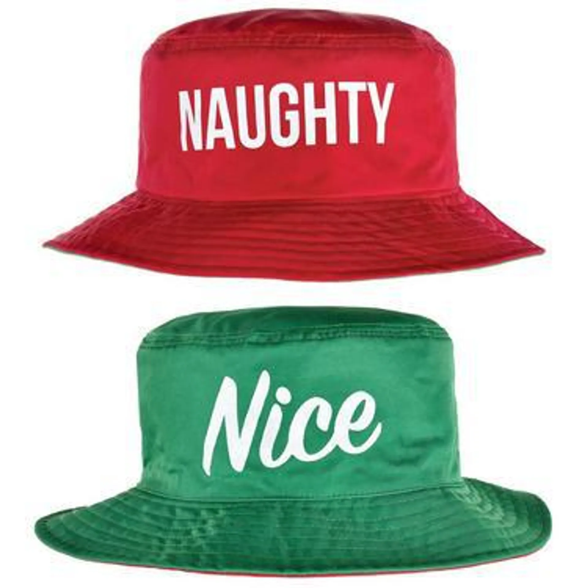 Reversible Naughty/Nice Christmas Bucket Hat