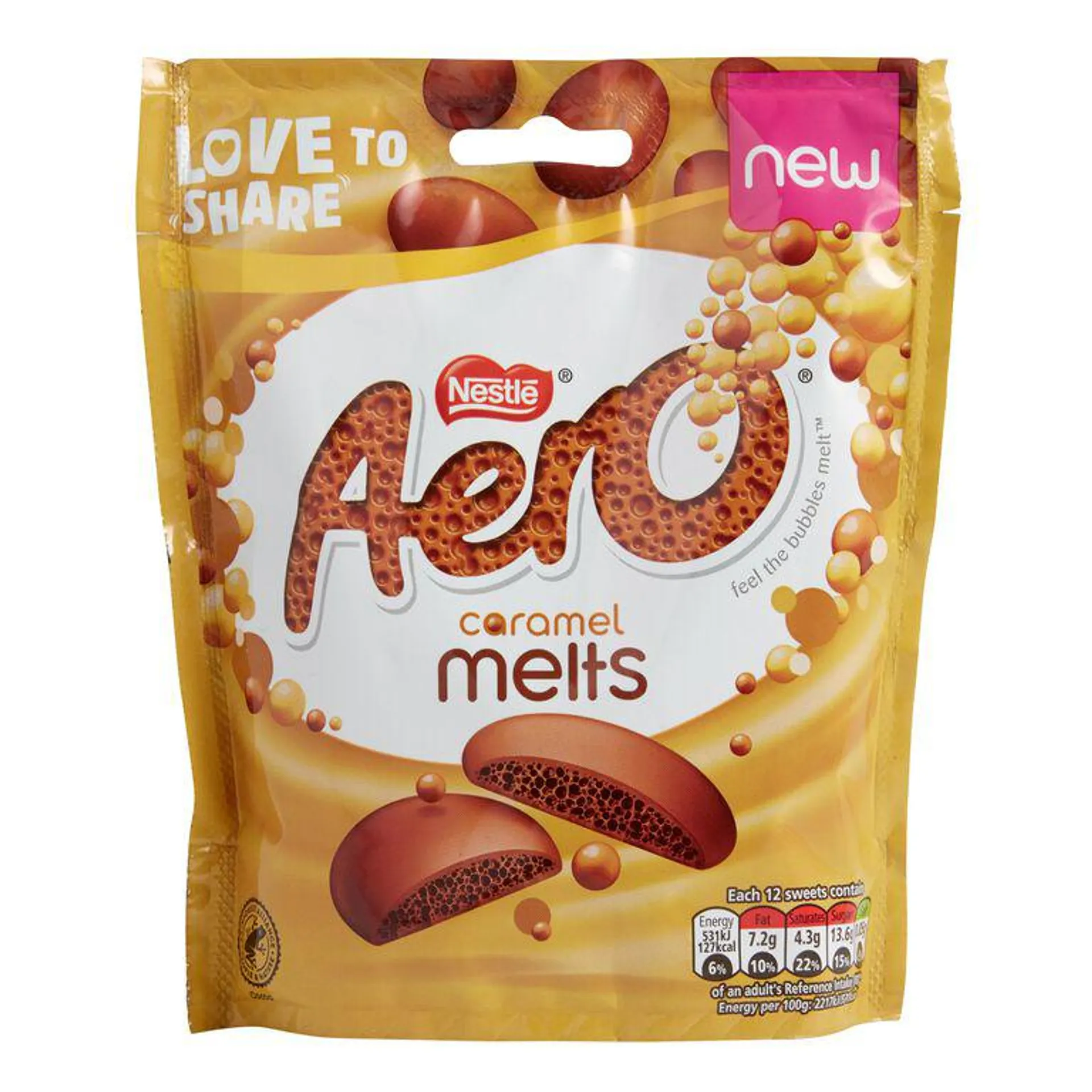 Nestle Aero Caramel Milk Chocolate Melts Pouch Set Of 2