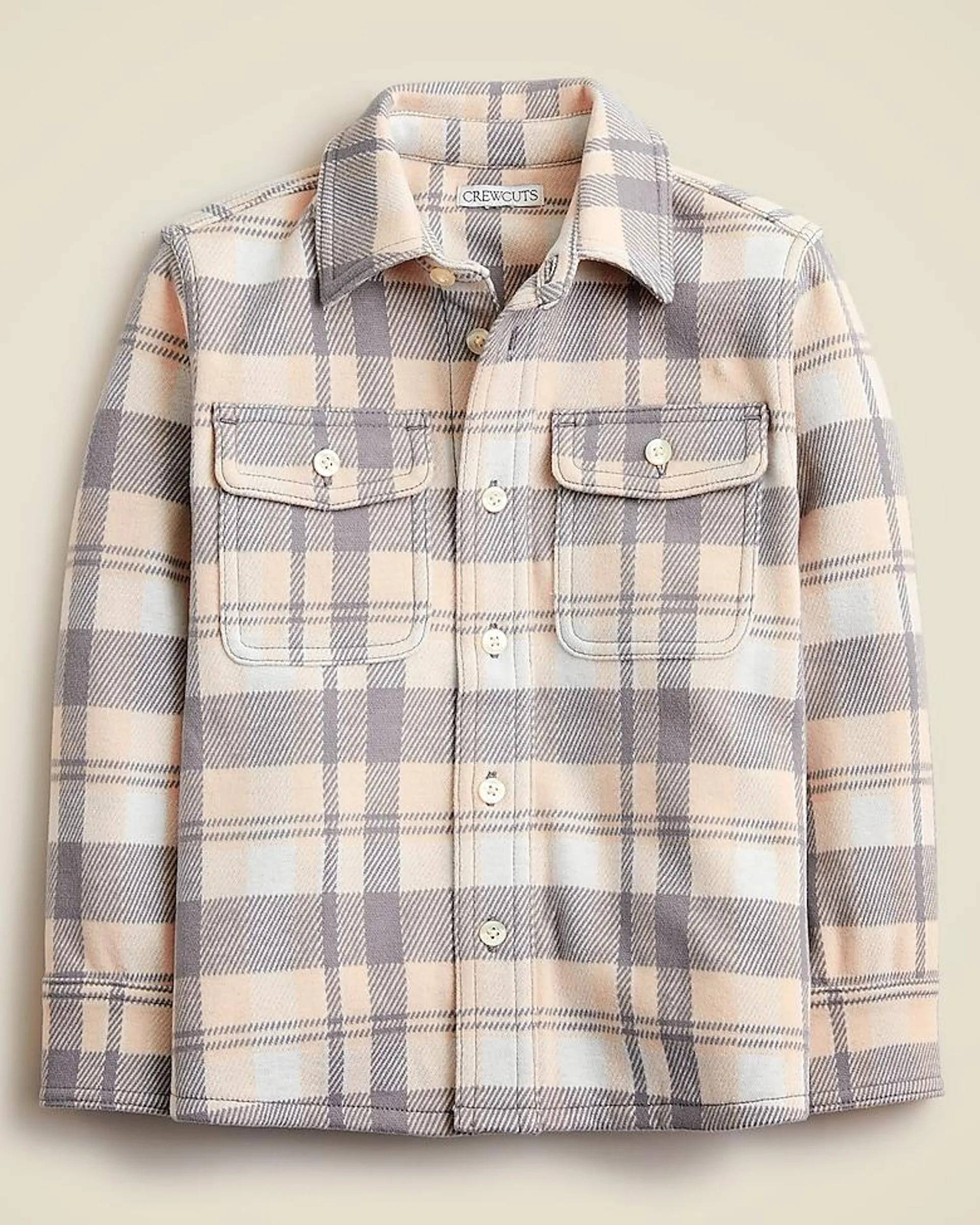 Kids' long-sleeve Seaboard soft-knit shirt in plaid