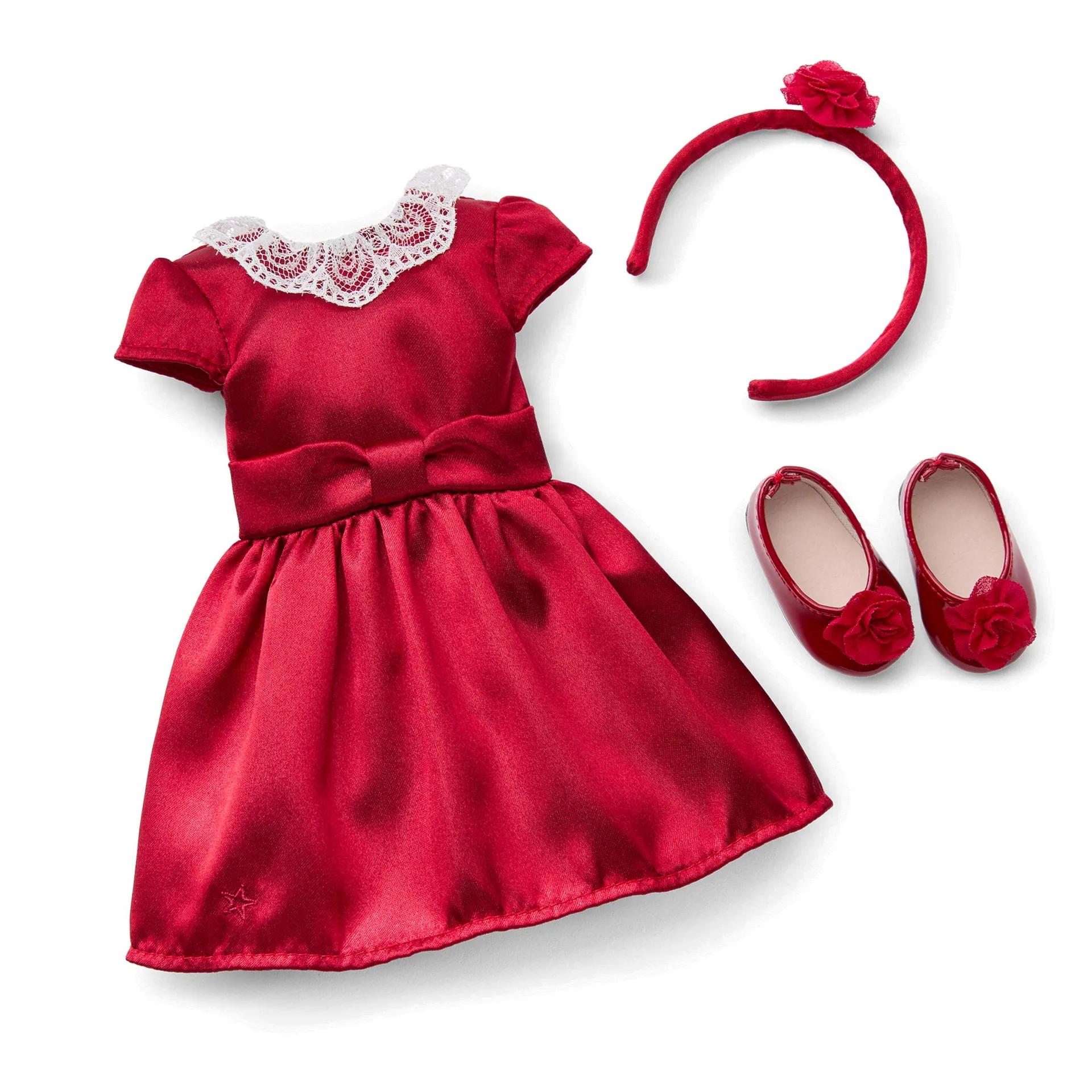 American Girl® x Janie and Jack Holly-Red Party Dress for WellieWishers™ Dolls