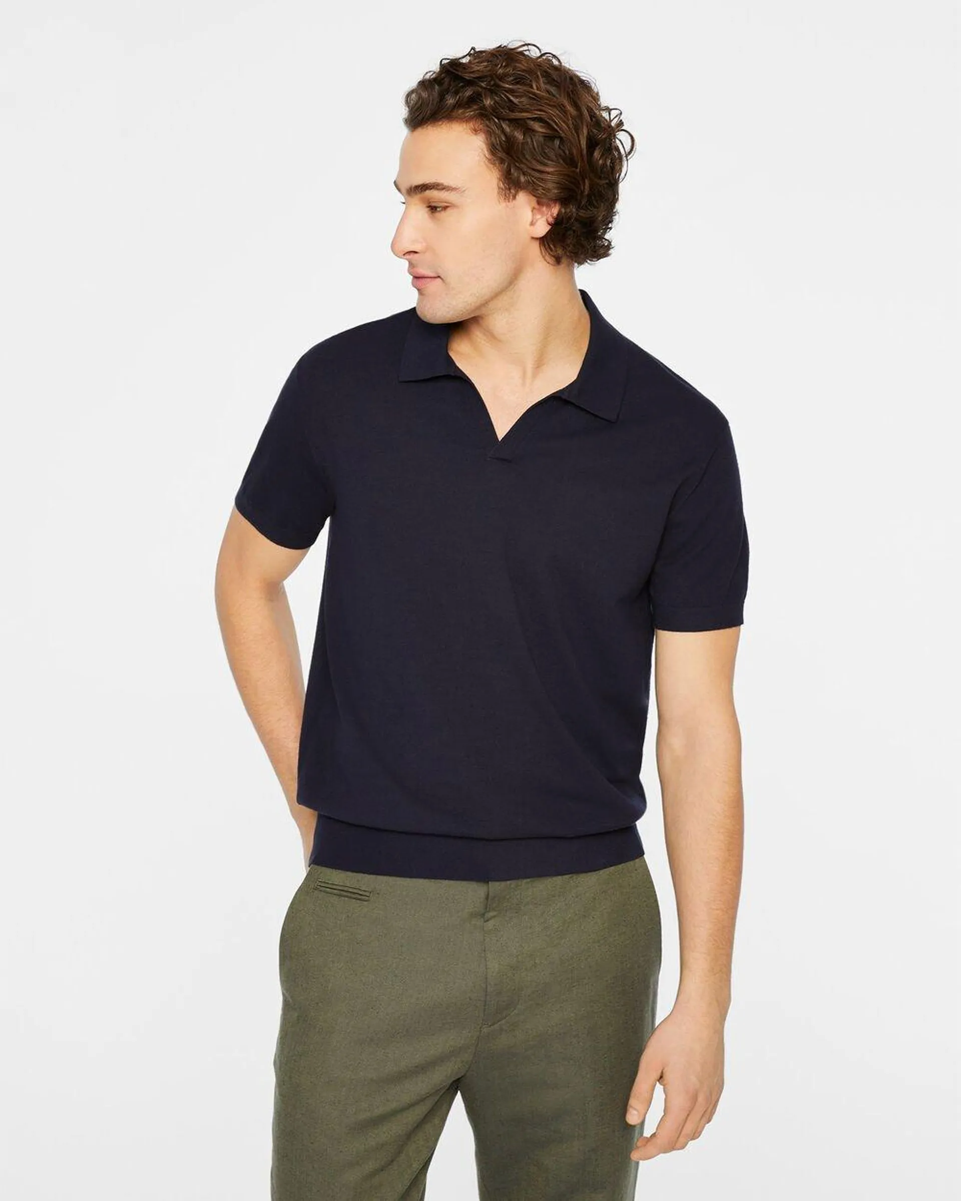 Short Sleeve Tech Johnny Collar Polo