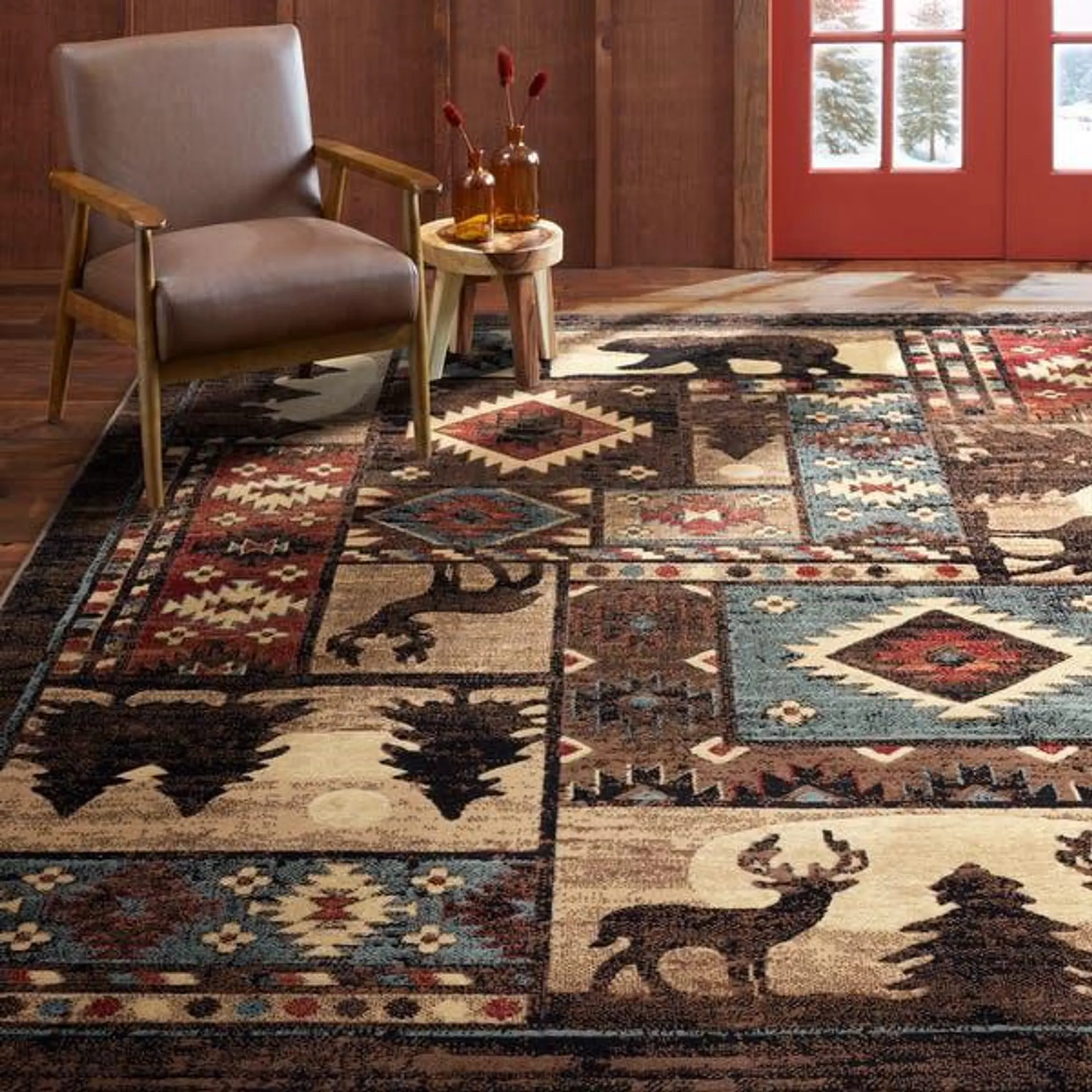 Home Dynamix Buffalo Bear Rustic Area Rug