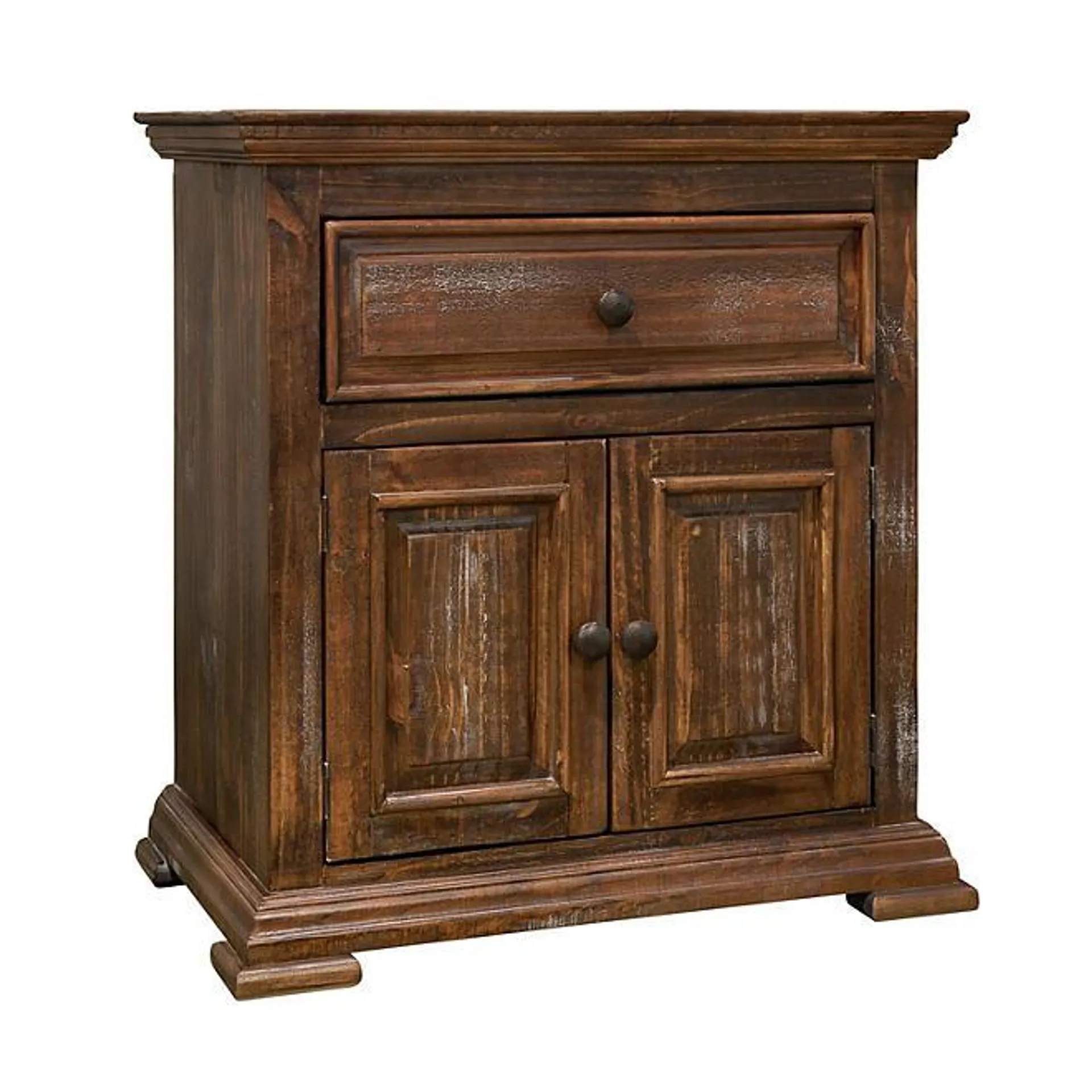 Ruma 1-Drawer Solid Pine Wood Nightstand (Assorted Colors)