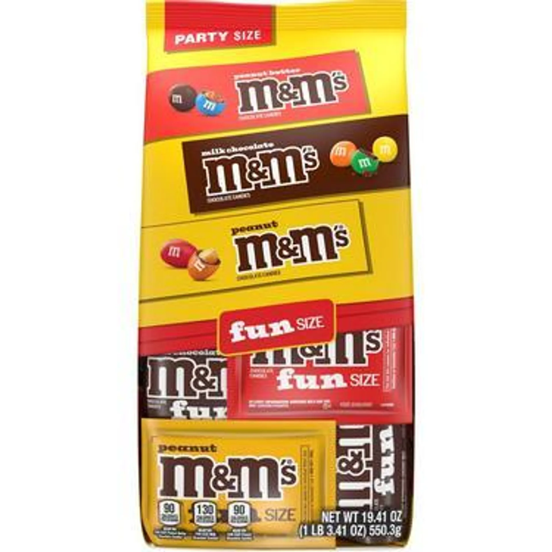 Halloween M&M's Fun Size Mix, Party Size, 19.41oz - Milk Chocolate, Peanut & Peanut Butter Chocolate