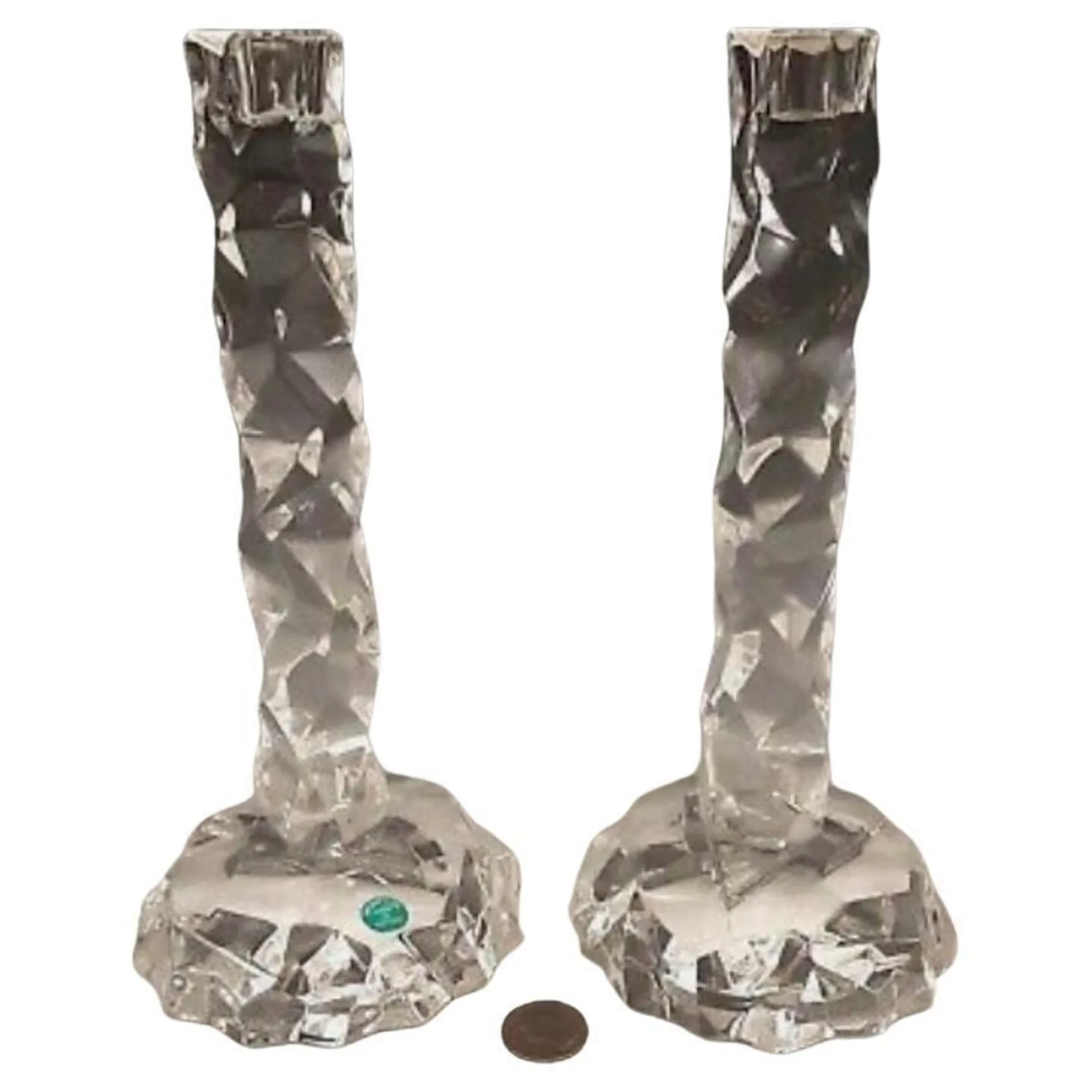 Pair of Tiffany Faux Rock Crystal Candlesticks by Van Day Truex, 20th Century