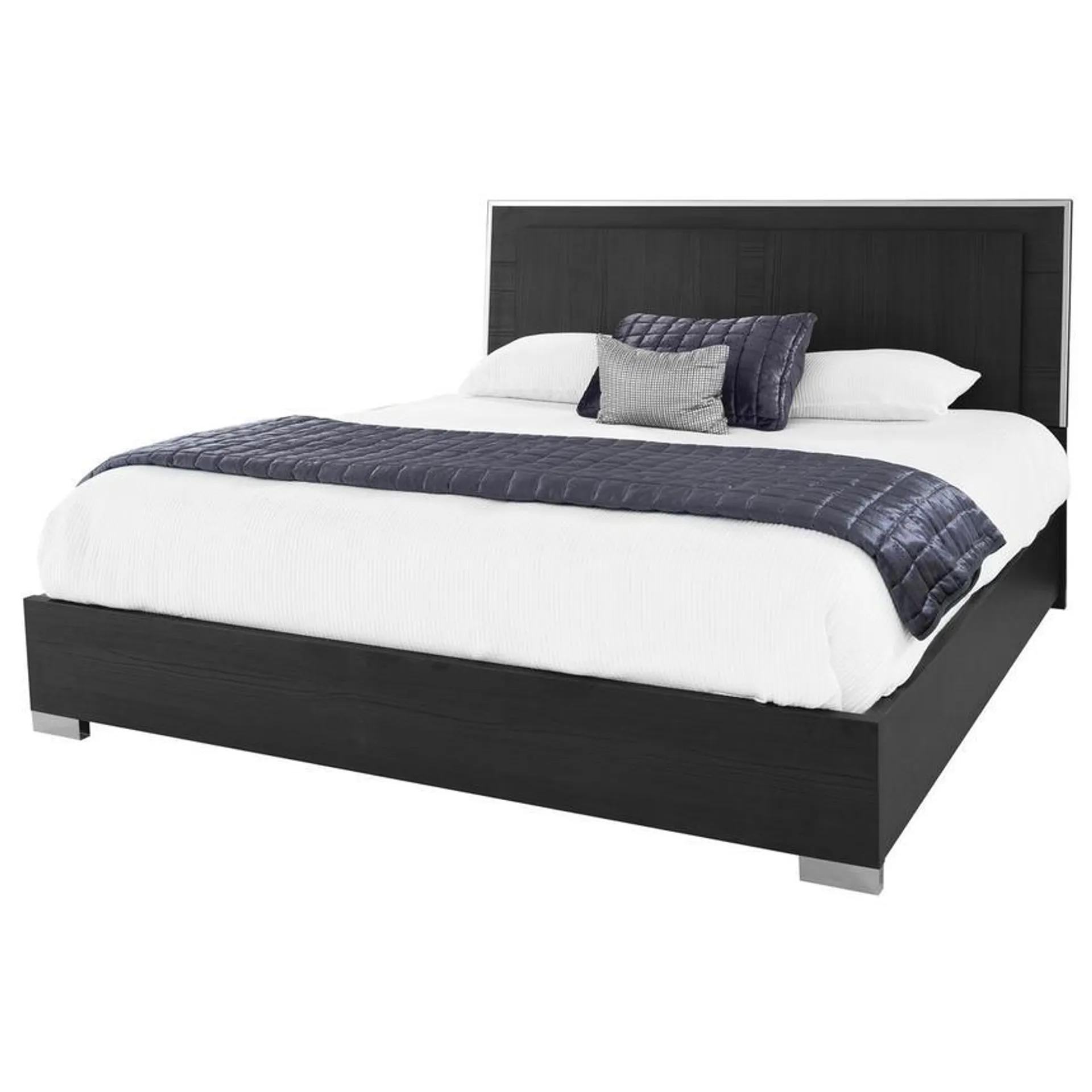 Verona Black King Panel Bed