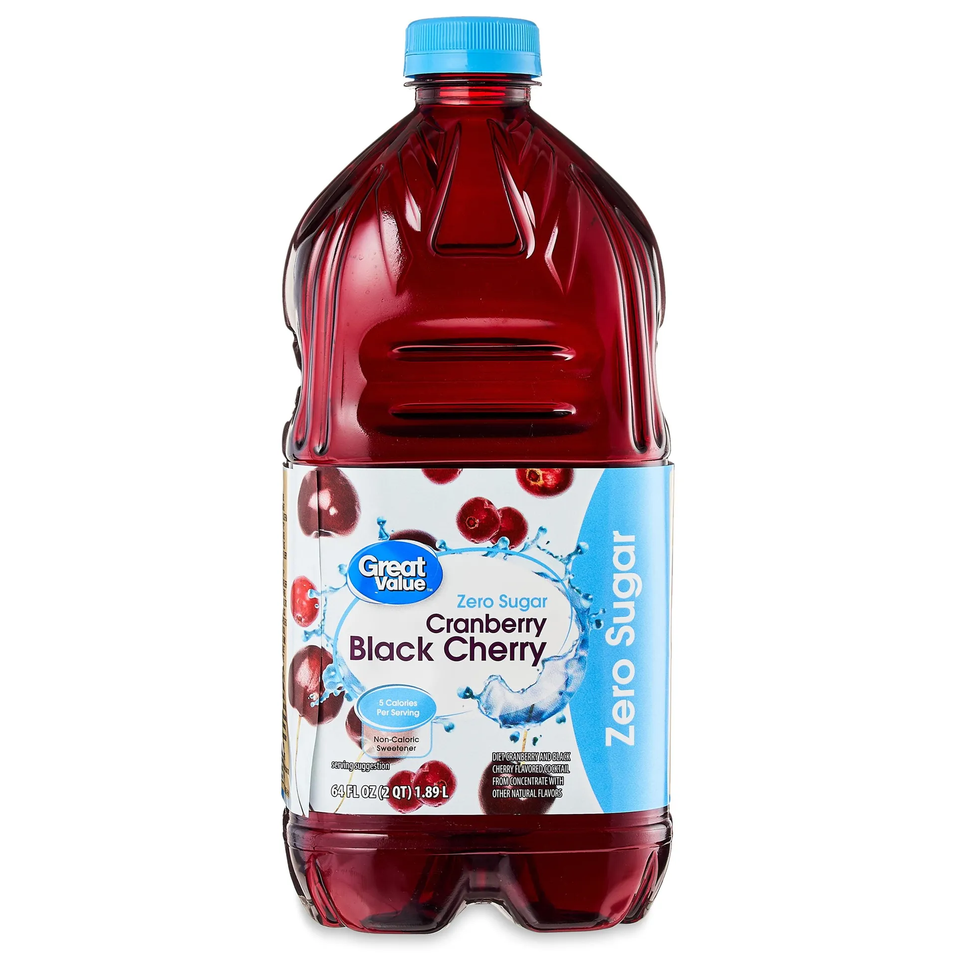 Great Value Zero Sugar Cranberry Black Cherry Cocktail, 64 oz