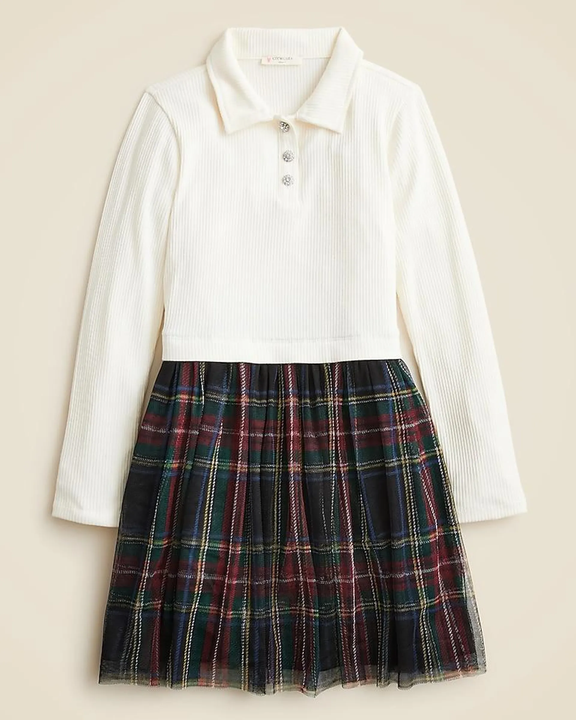 Girls' tartan tulle dress