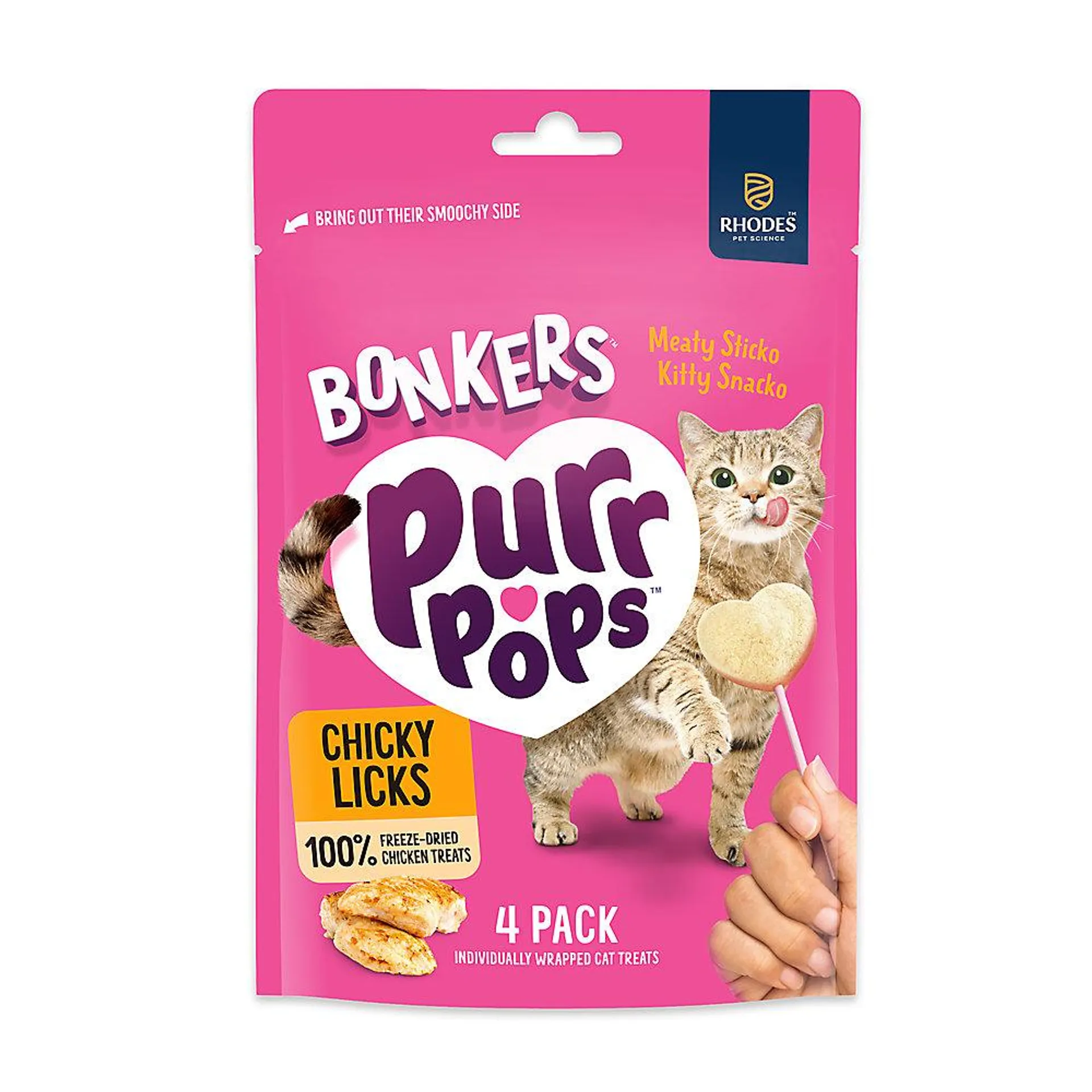 Bonkers Purr Pops Lickable Cat Treats - Chicky Licks