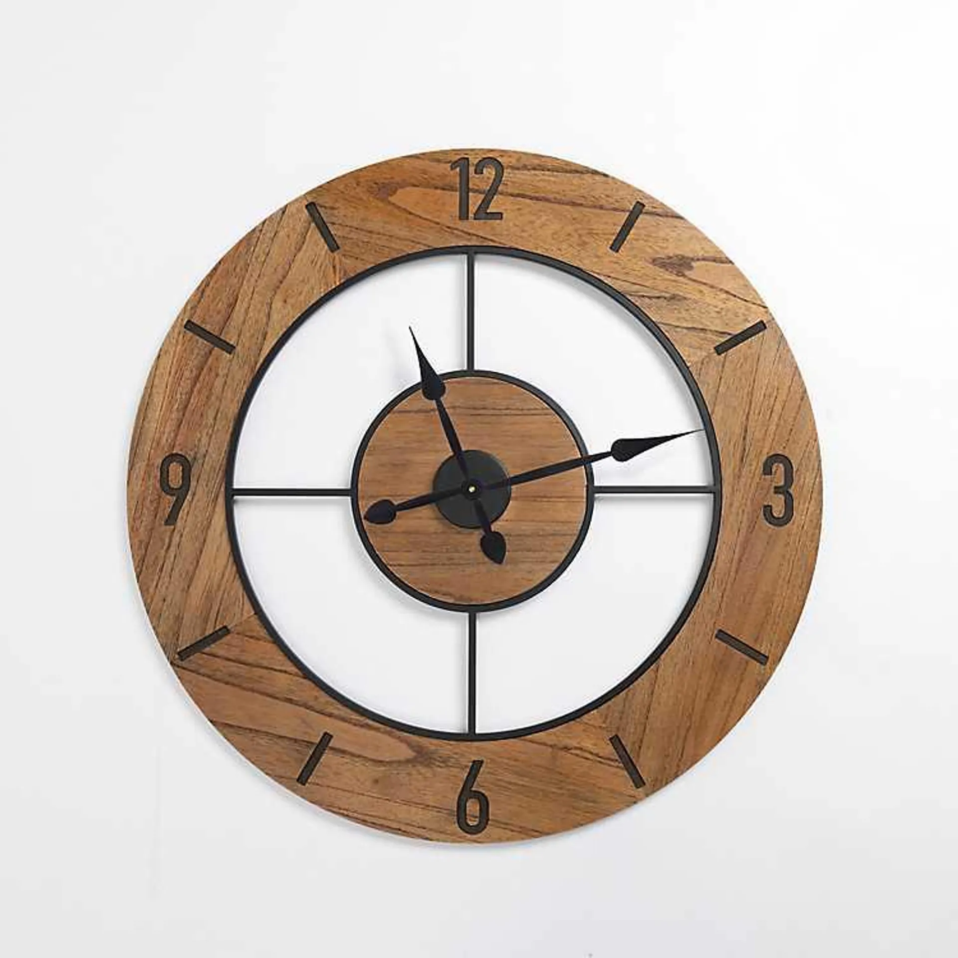 Wood Open Face Wall Clock