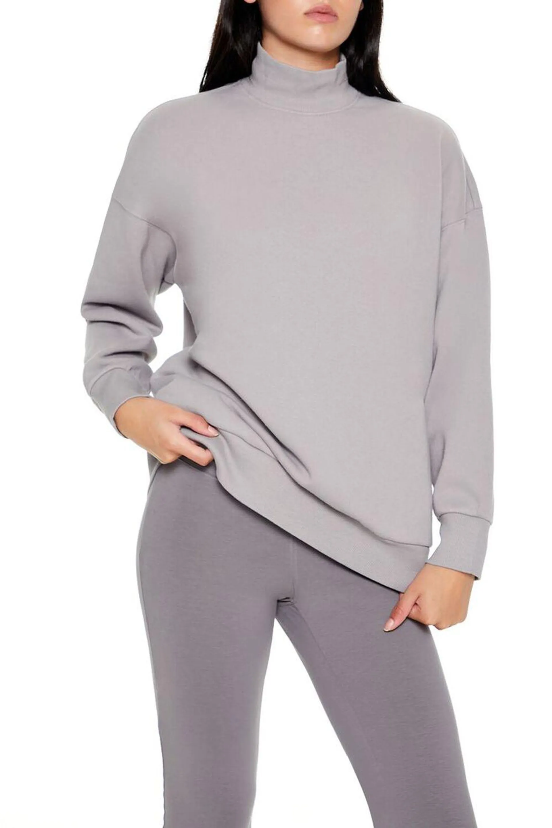 Fleece Mock Neck Pullover