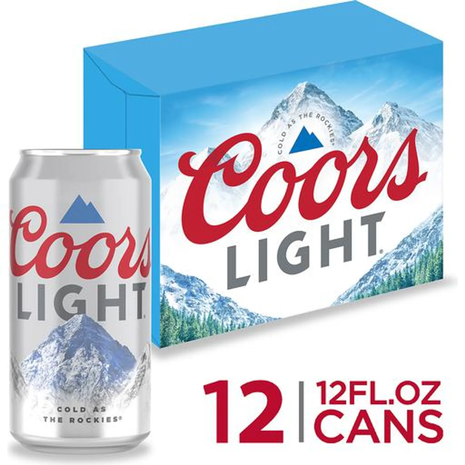 Coors Light Lager Beer, 12 Pack, 12 fl. oz. Cans, 4.2% ABV