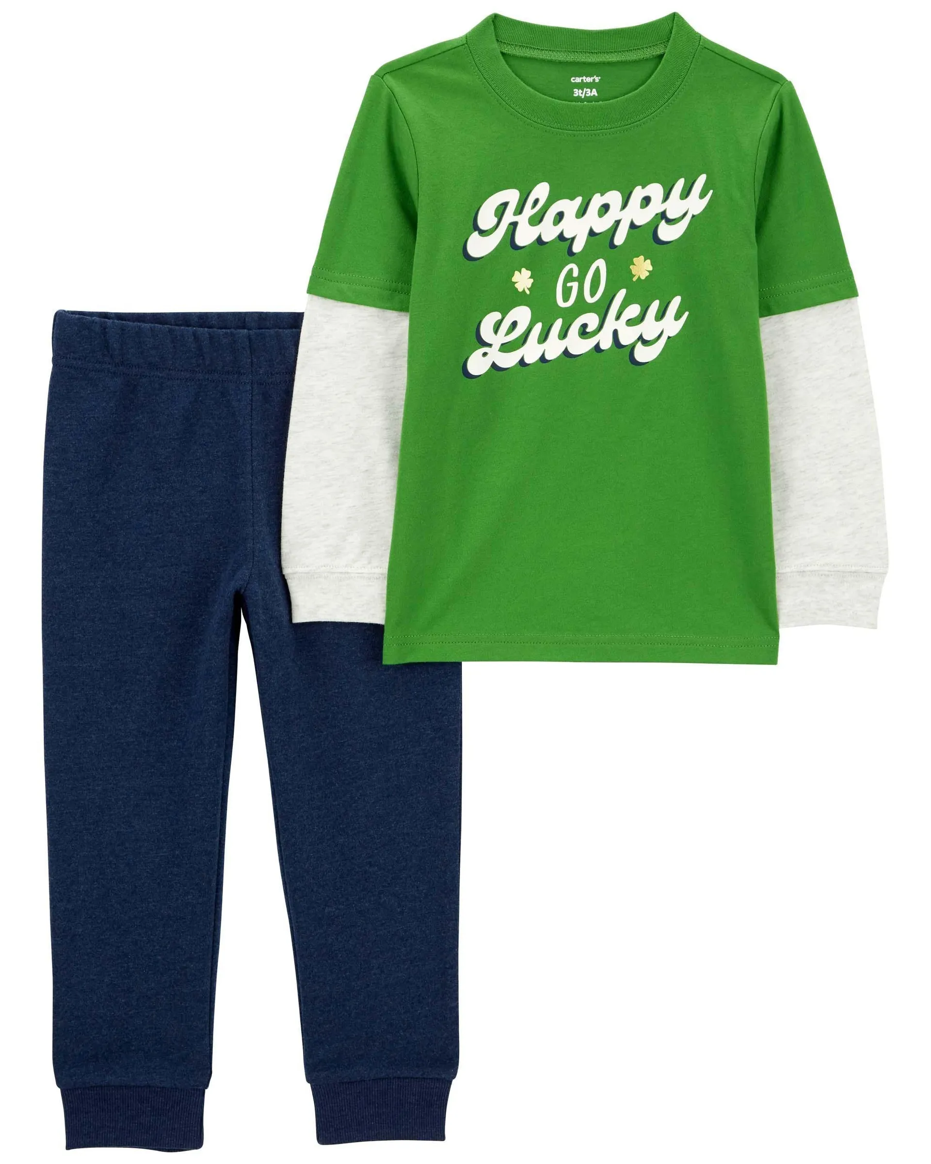 Carter's St. Patrick's Day Green 2 Piece Jogger Set