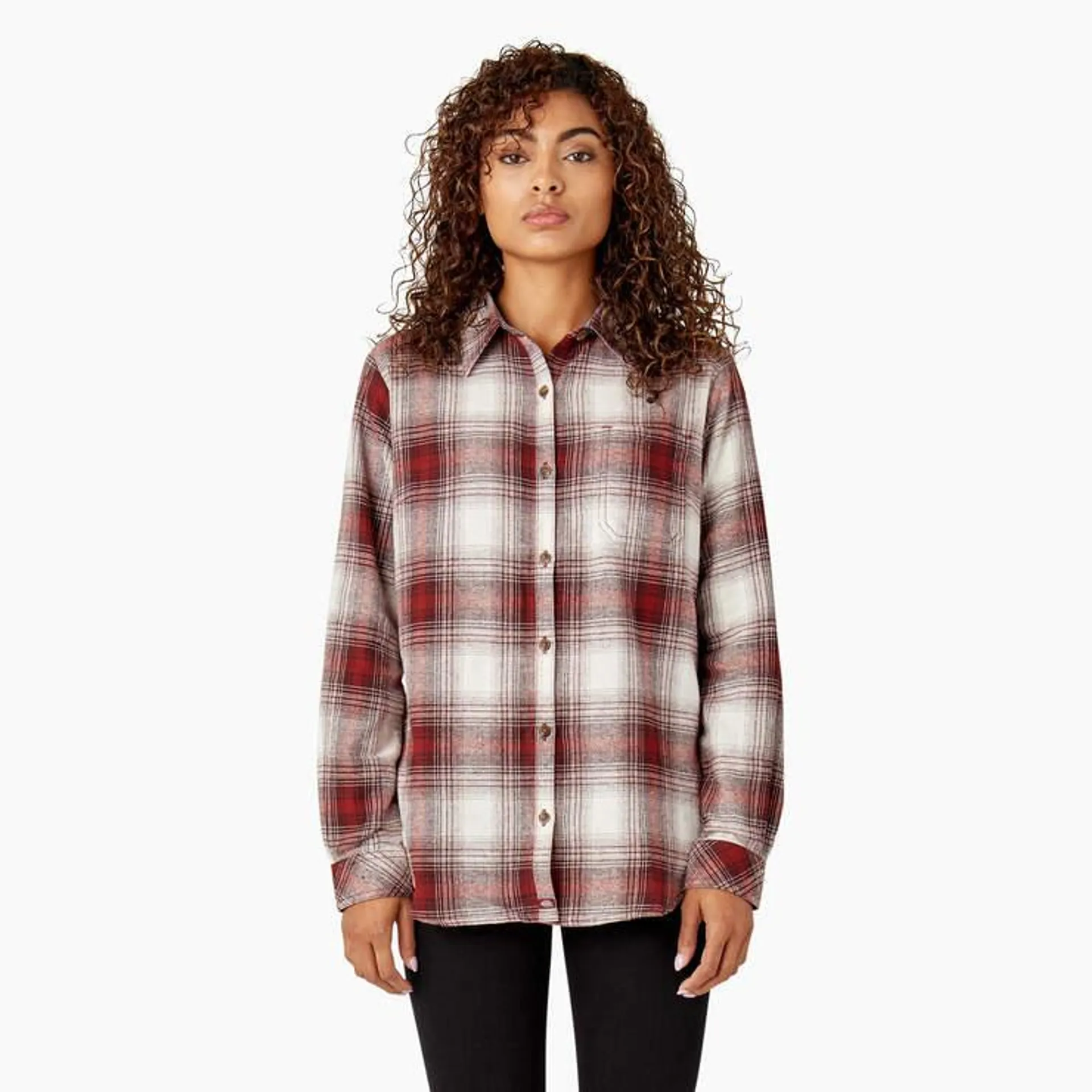 Women's Plaid Flannel Long Sleeve Shirt