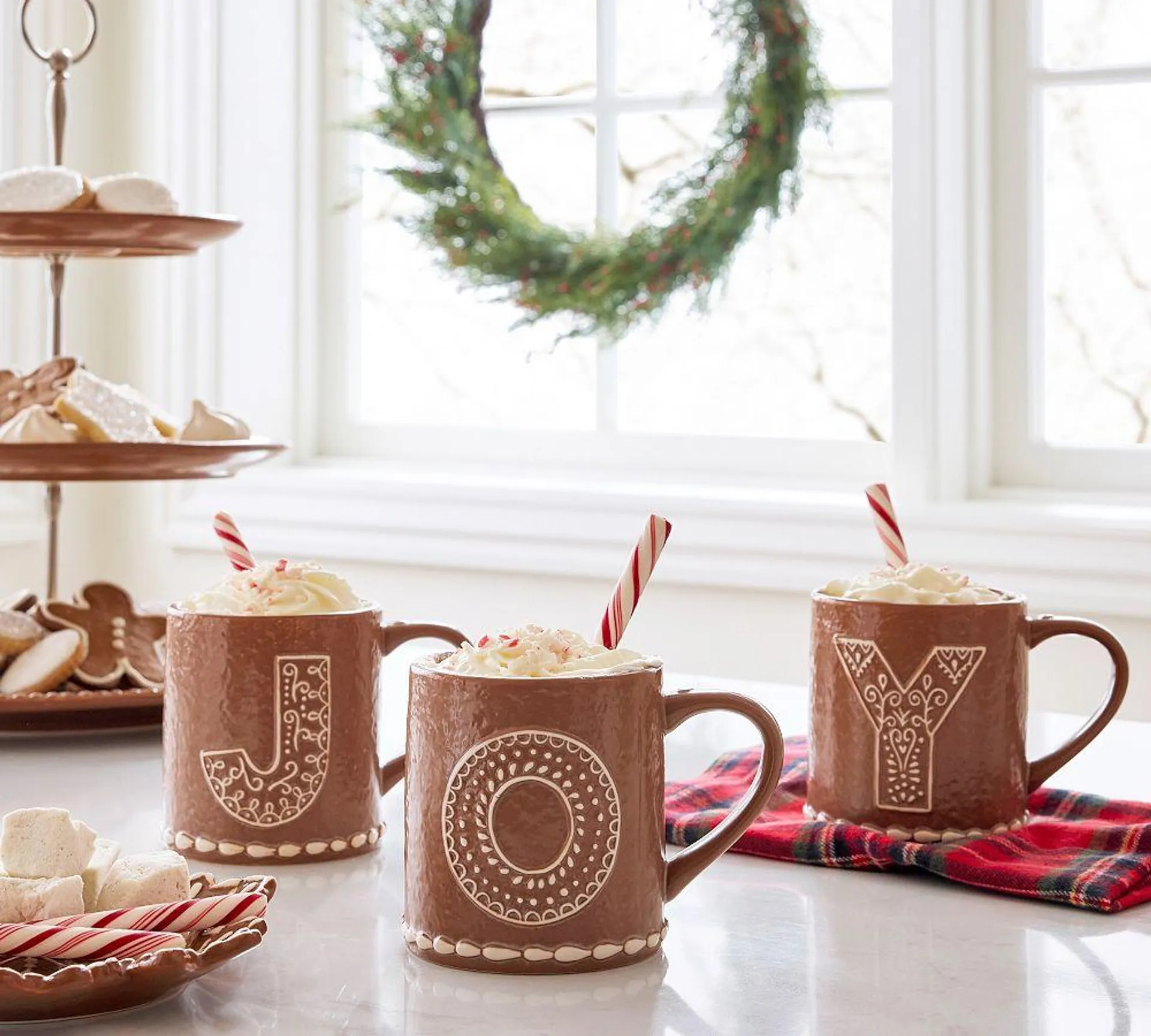 Gingerbread Stoneware Alphabet Mug