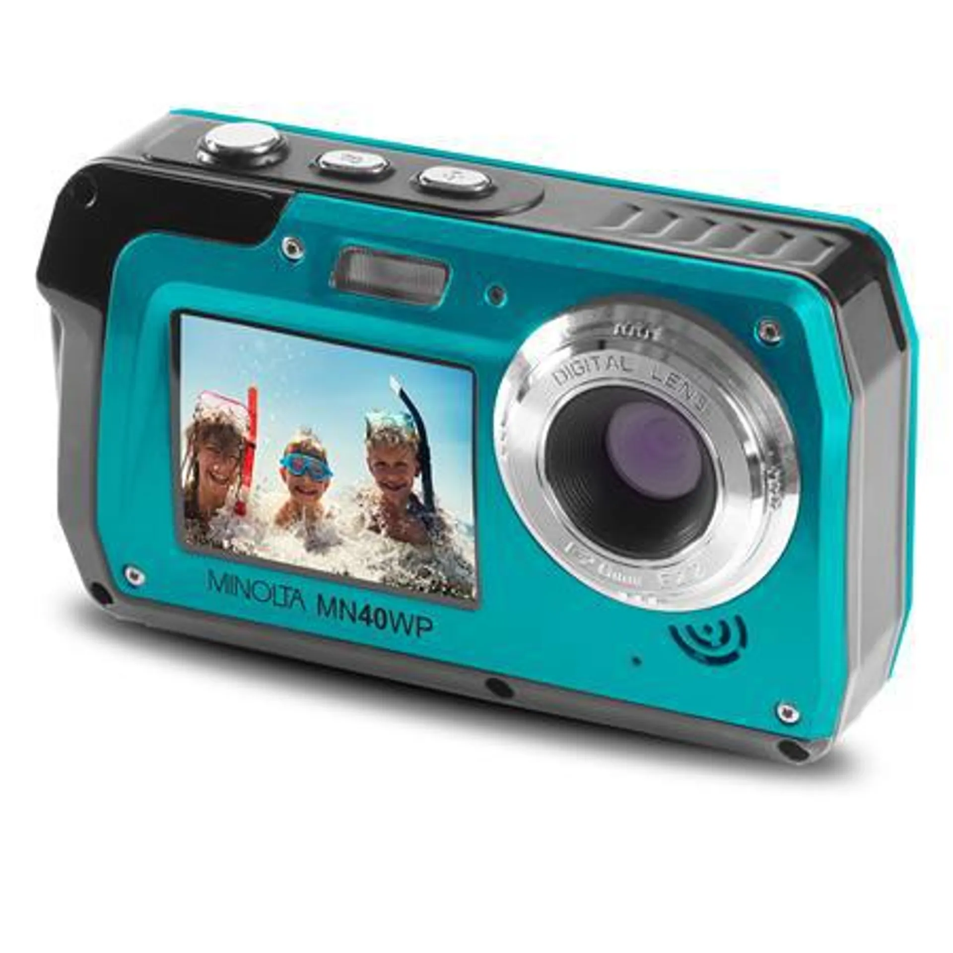 Minolta MN40WP 48MP QHD Dual LCD Screen Waterproof Camera, Blue