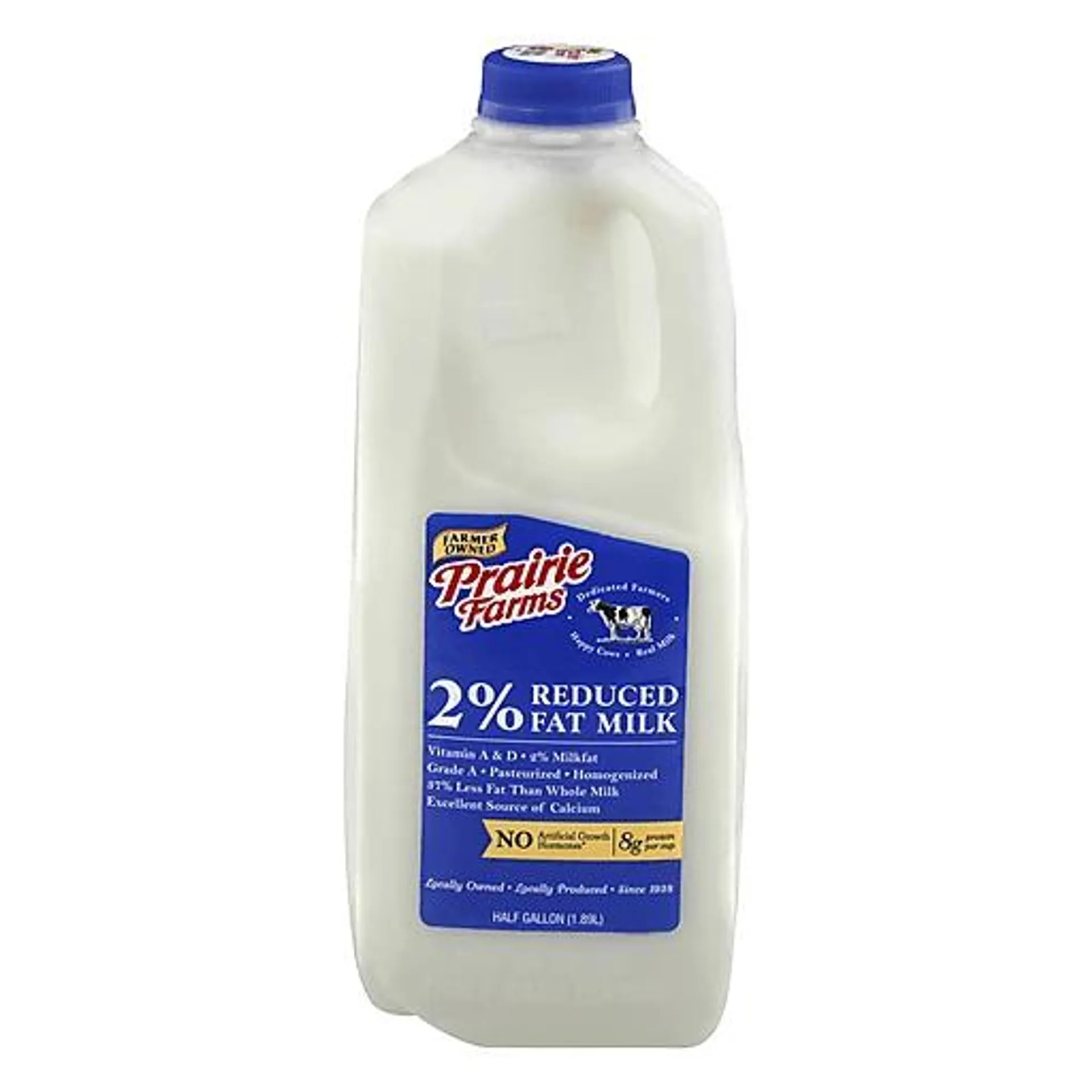 Prairie Farms Milk, Reduced Fat, 2% Milkfat 0.5 Gal