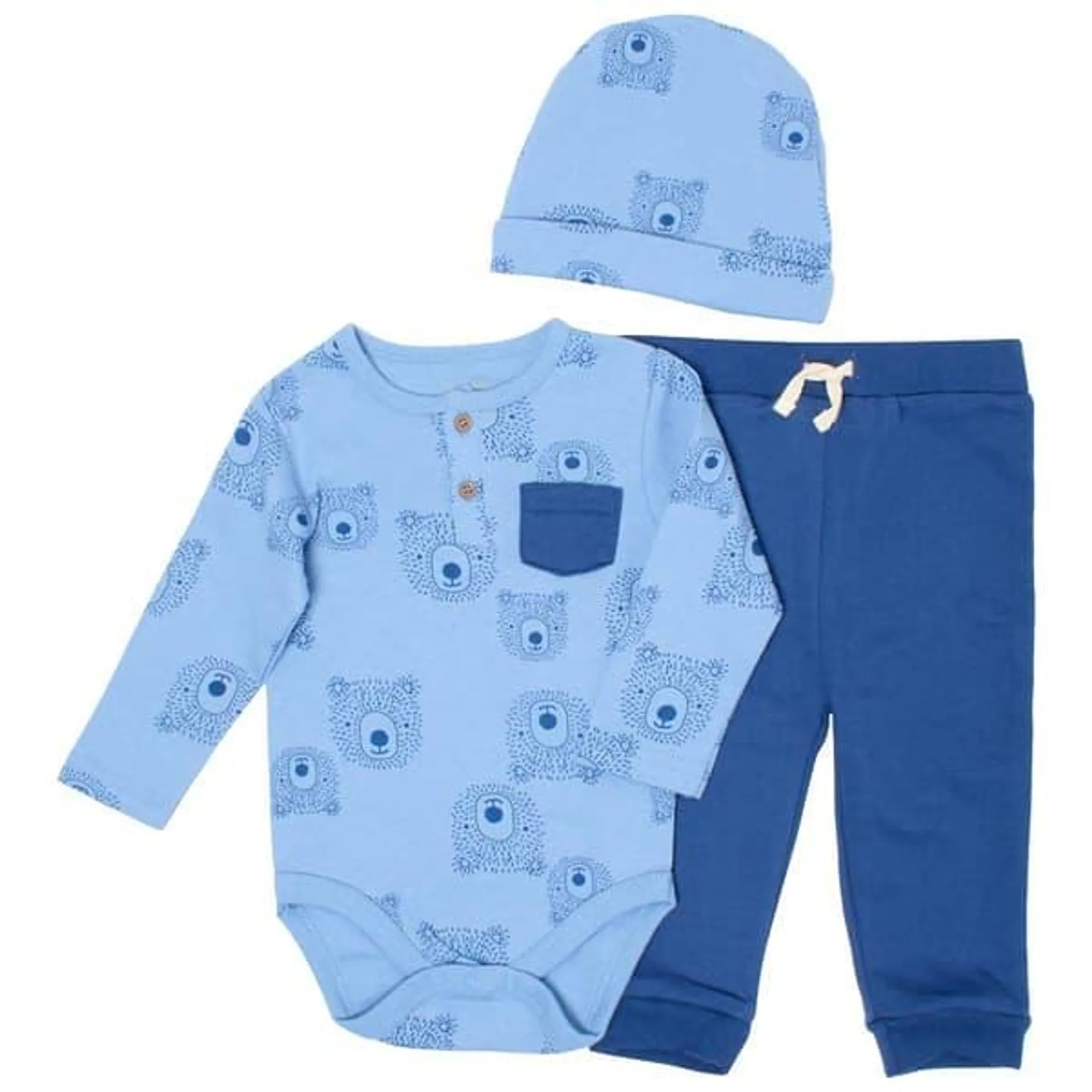 Baby Boy (NB-9M) René Rofé® 3pc. Bear Bodysuit & Pants Set