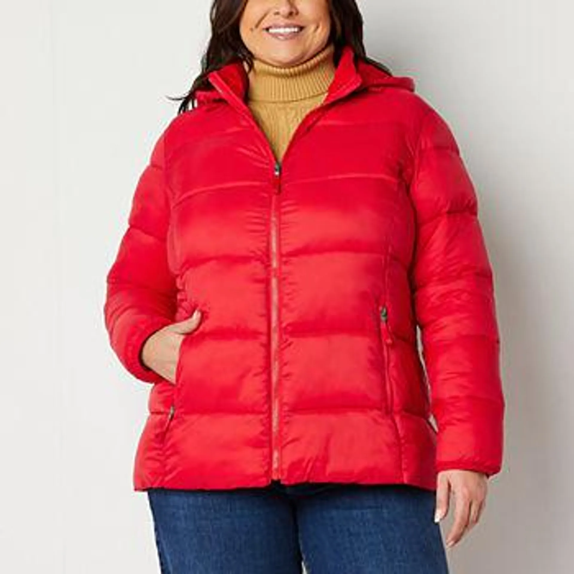 St. John's Bay Womens Plus Midweight Puffer Jacket