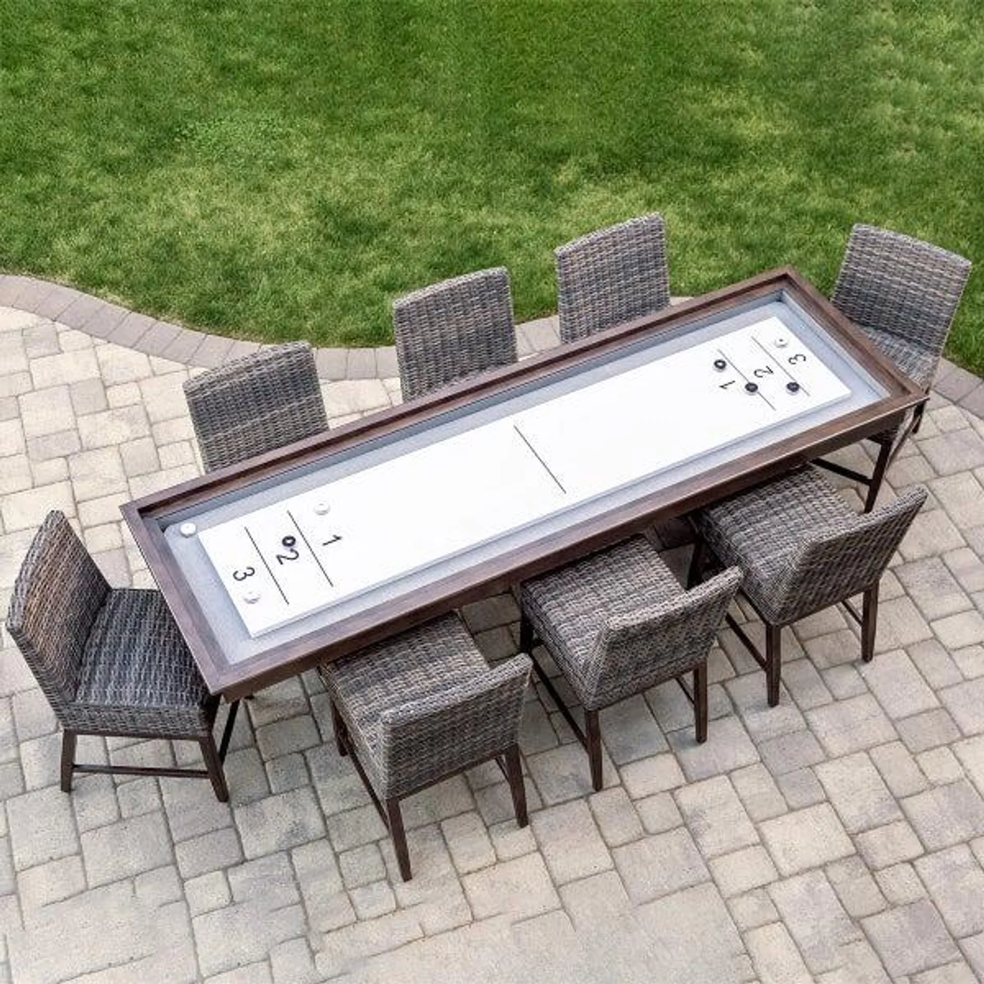 Cabrini 9-piece High Dining Outdoor Shuffleboard Set