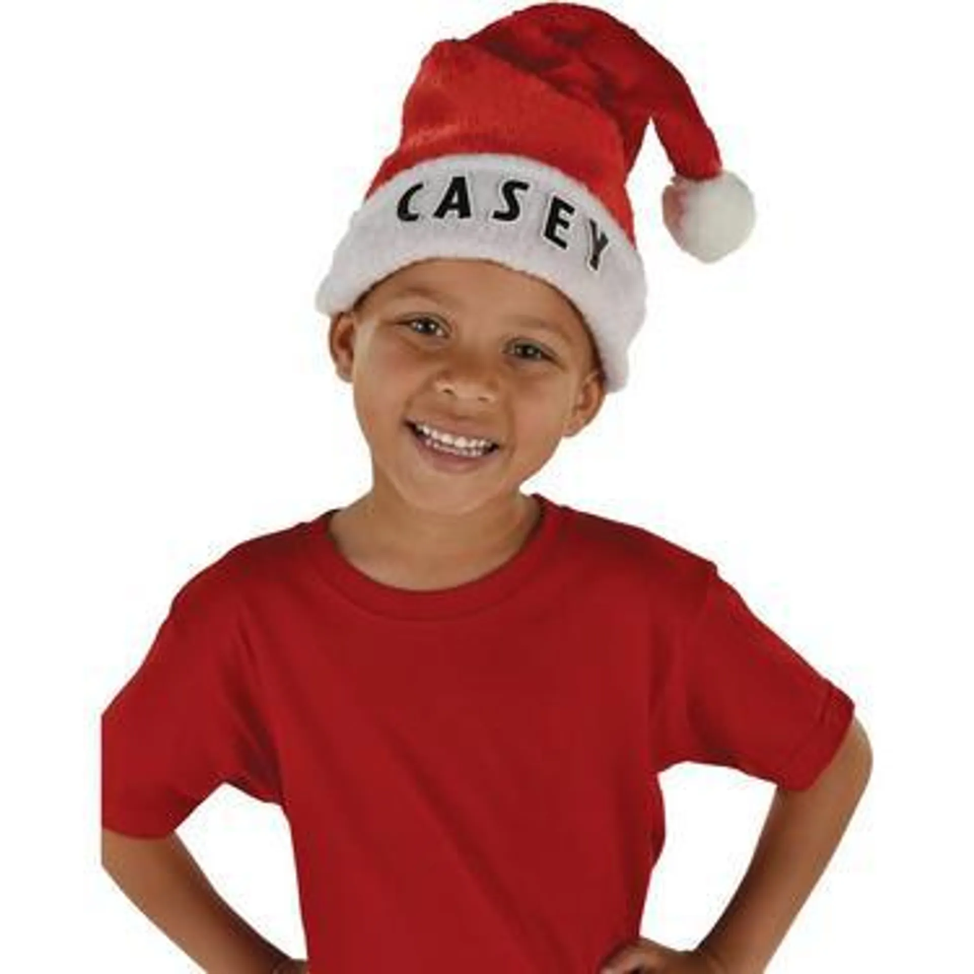 Personalized Plush Adjustable Santa Hat Kit for Kids & Adults, 5pc