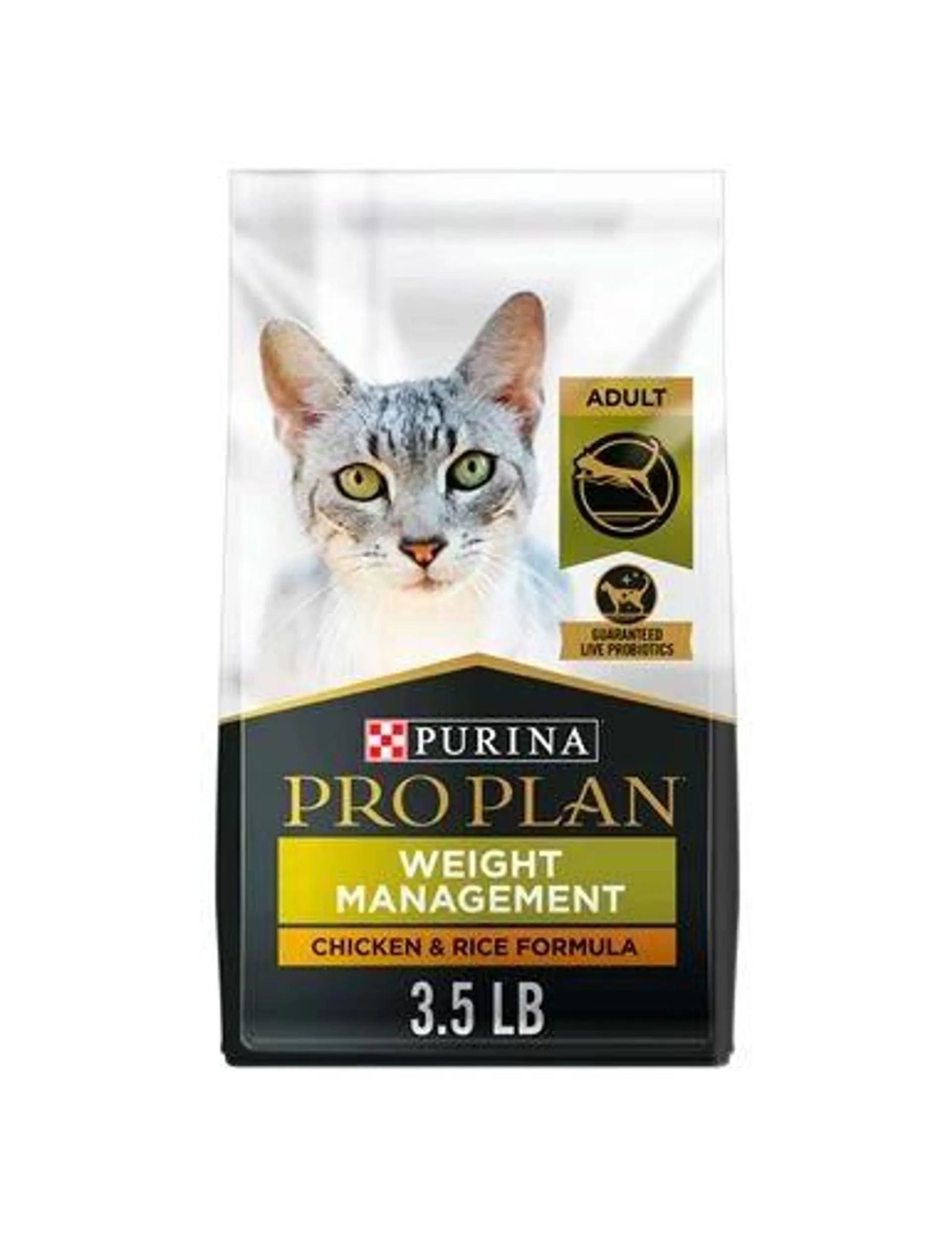 Purina Pro Plan Weight Control Dry Cat Food, Chicken and Rice Formula - 3.5 Pound Bag