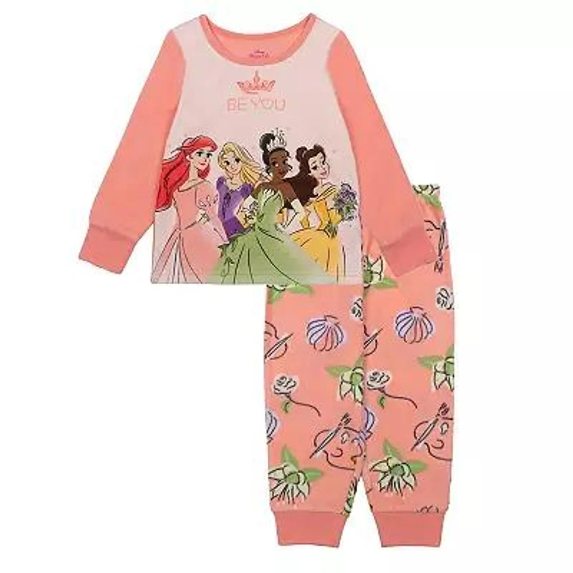 Disney Princess Toddler Girl "Always Be You" Microfleece Top & Bottoms Pajama Set