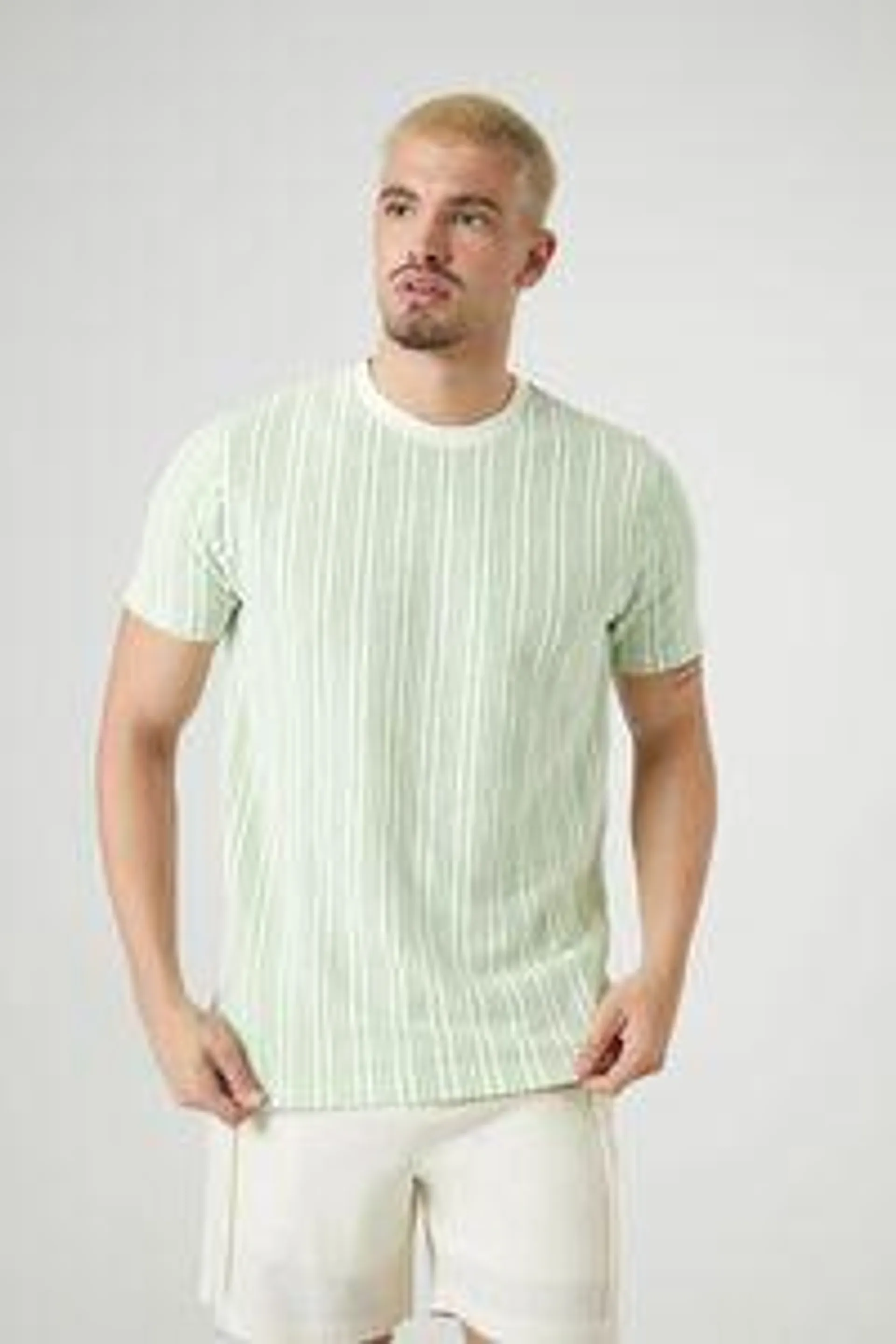 Textured Striped Crew Tee