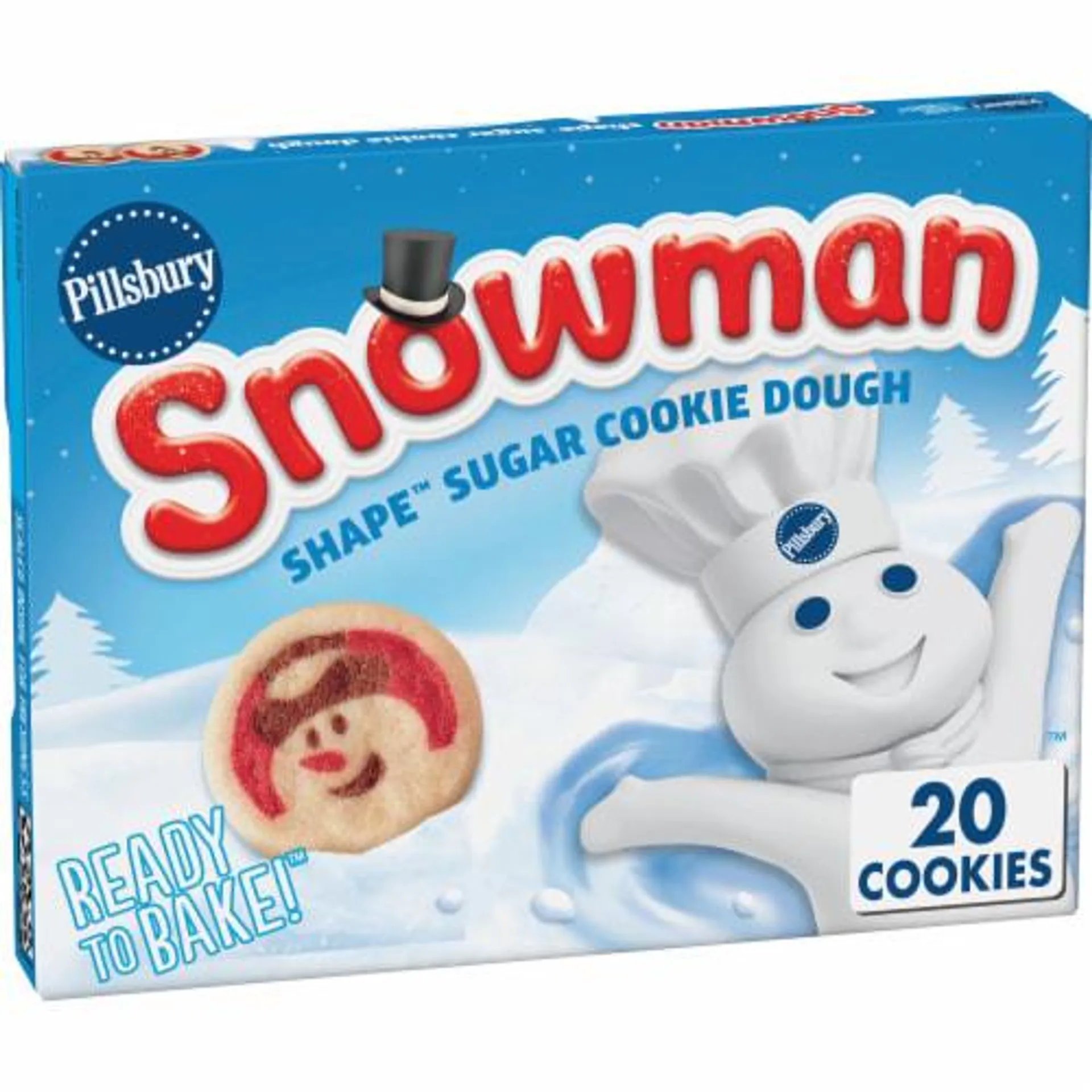 Pillsbury™ Ready to Bake™ Snowman Shape™ Sugar Cookie Dough