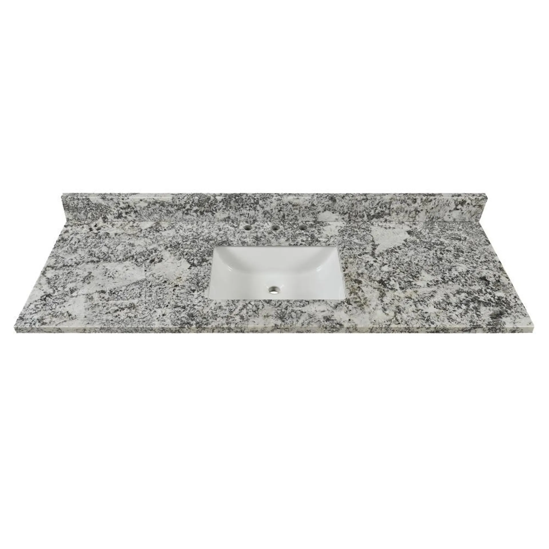 Tuscany® 61"W x 22"D Alaska White Granite Vanity Top with Rectangular Undermount Bowl