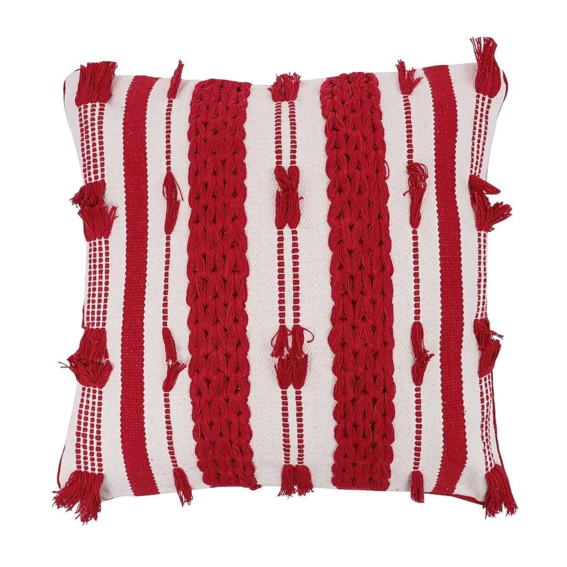 Vickerman 20-in x 20-in Red/White Indoor Decorative Pillow