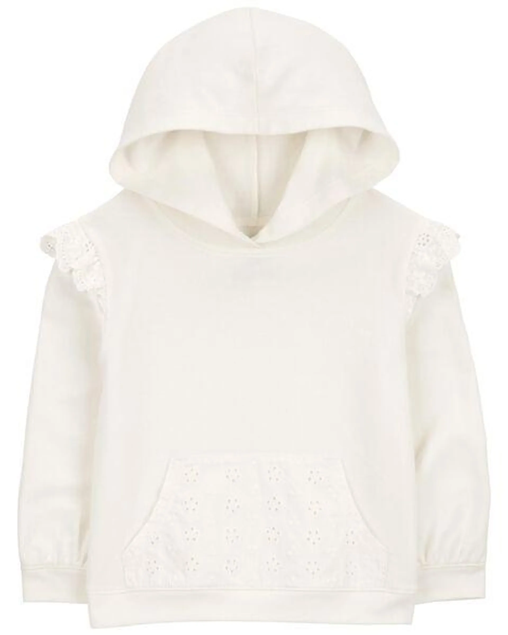 Baby French Terry Eyelet Hoodie - Cream