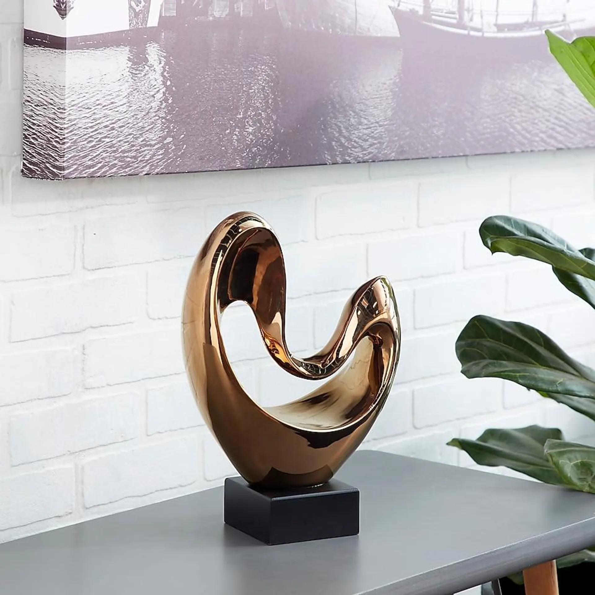 Grayson Lane Copper Porcelain Modern Sculpture