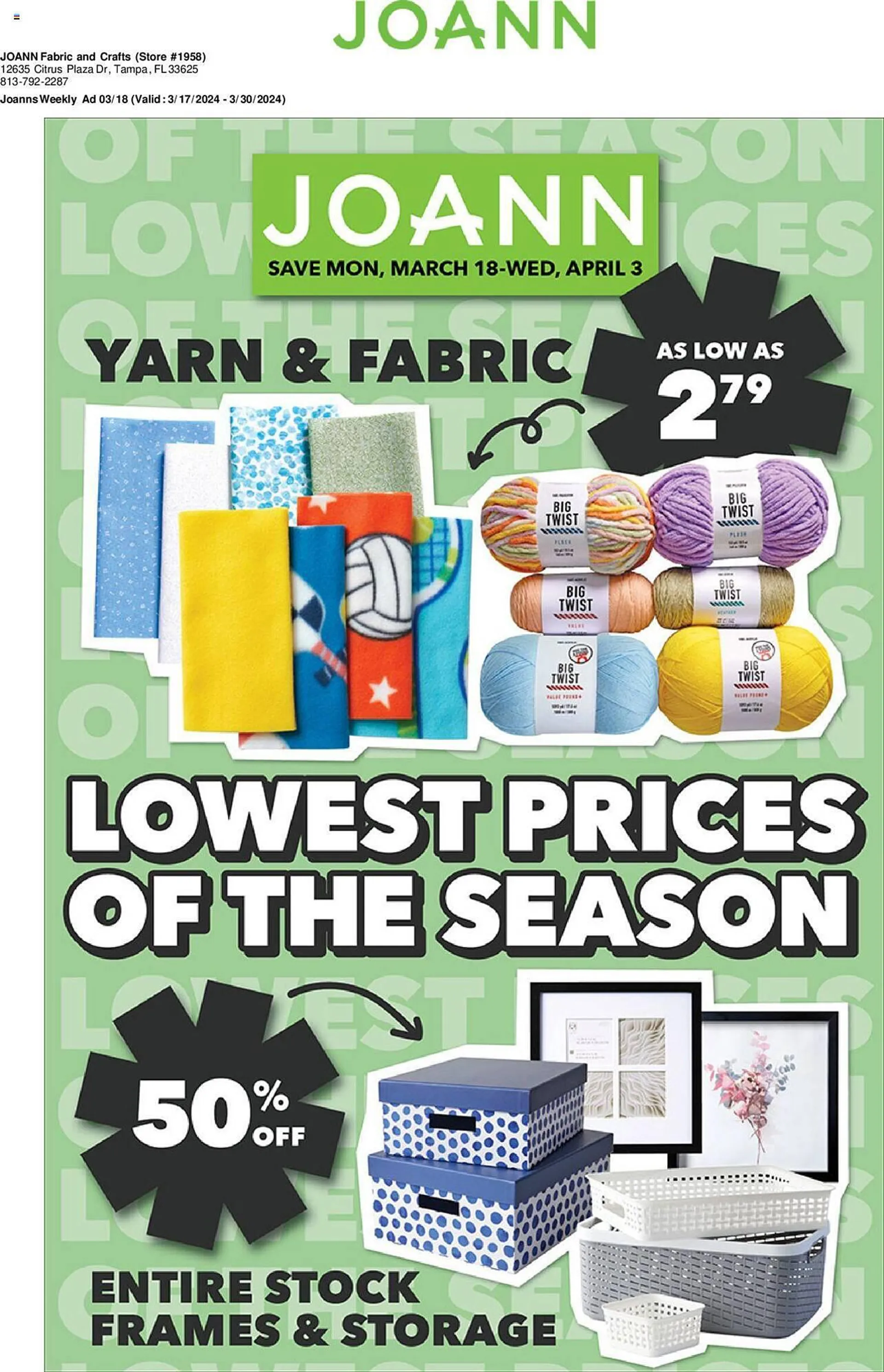 Weekly ad JOANN Weekly Ad from March 18 to April 3 2024 - Page 