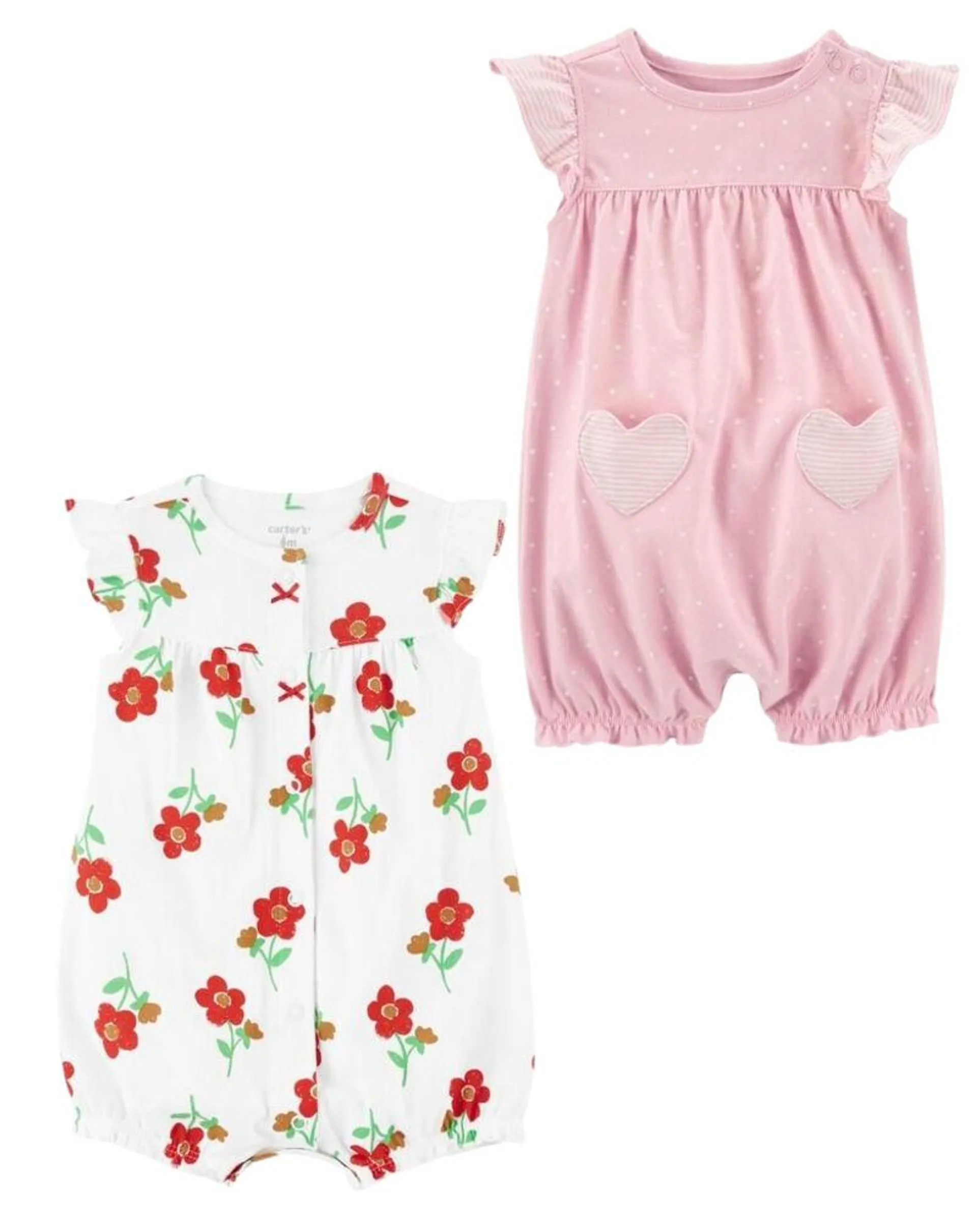 Baby 2-Pack Snap-Up Cotton Rompers