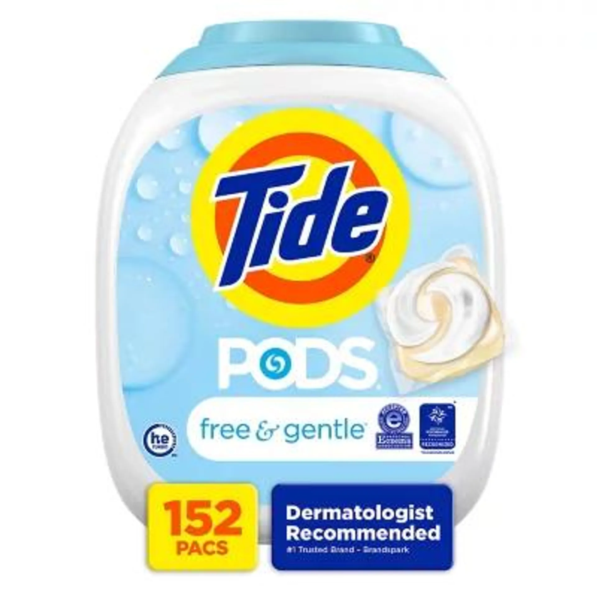 Tide PODS Free & Gentle Laundry Detergent Pacs, 152 Ct