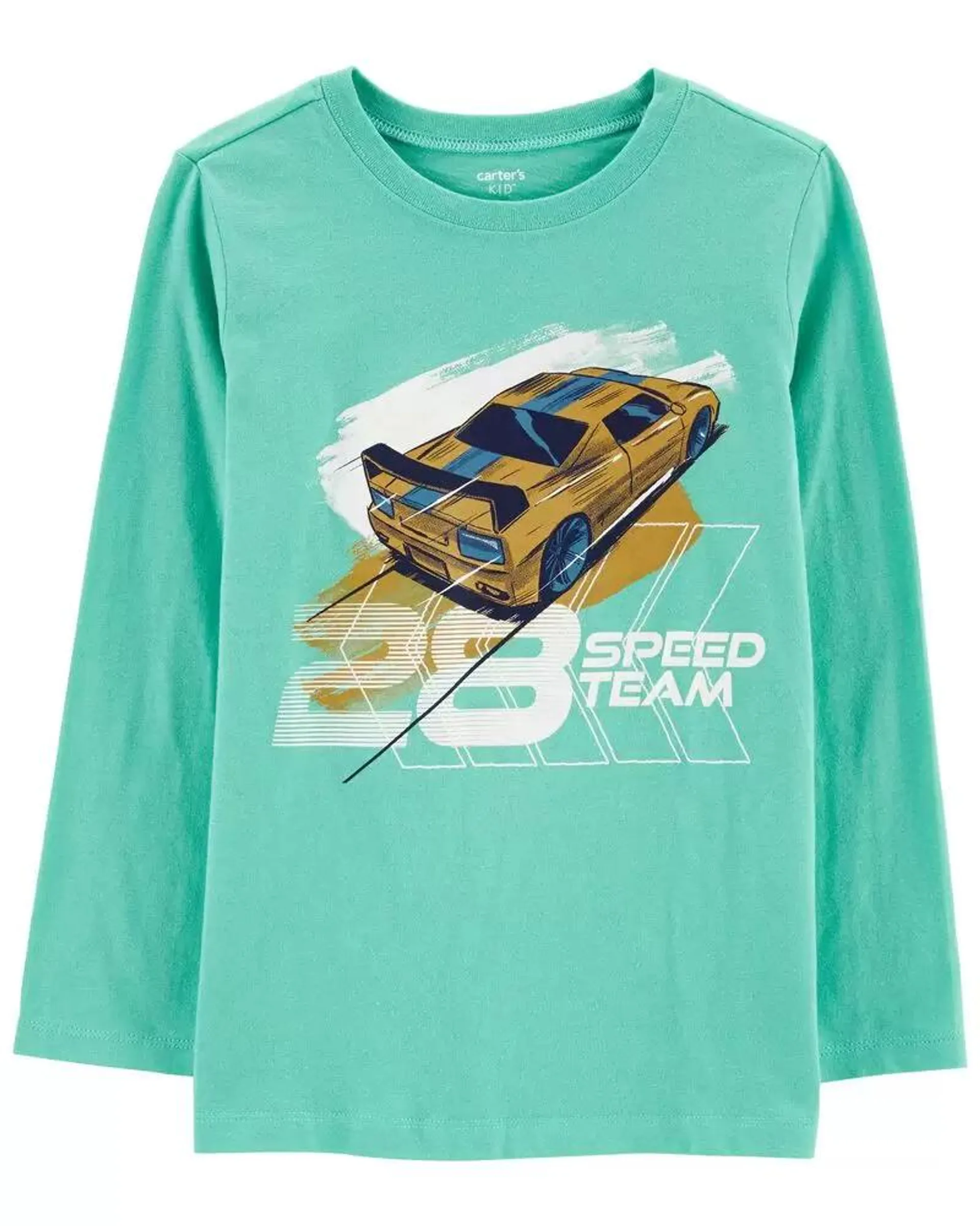 Kid Race Car Speed Team Jersey Tee