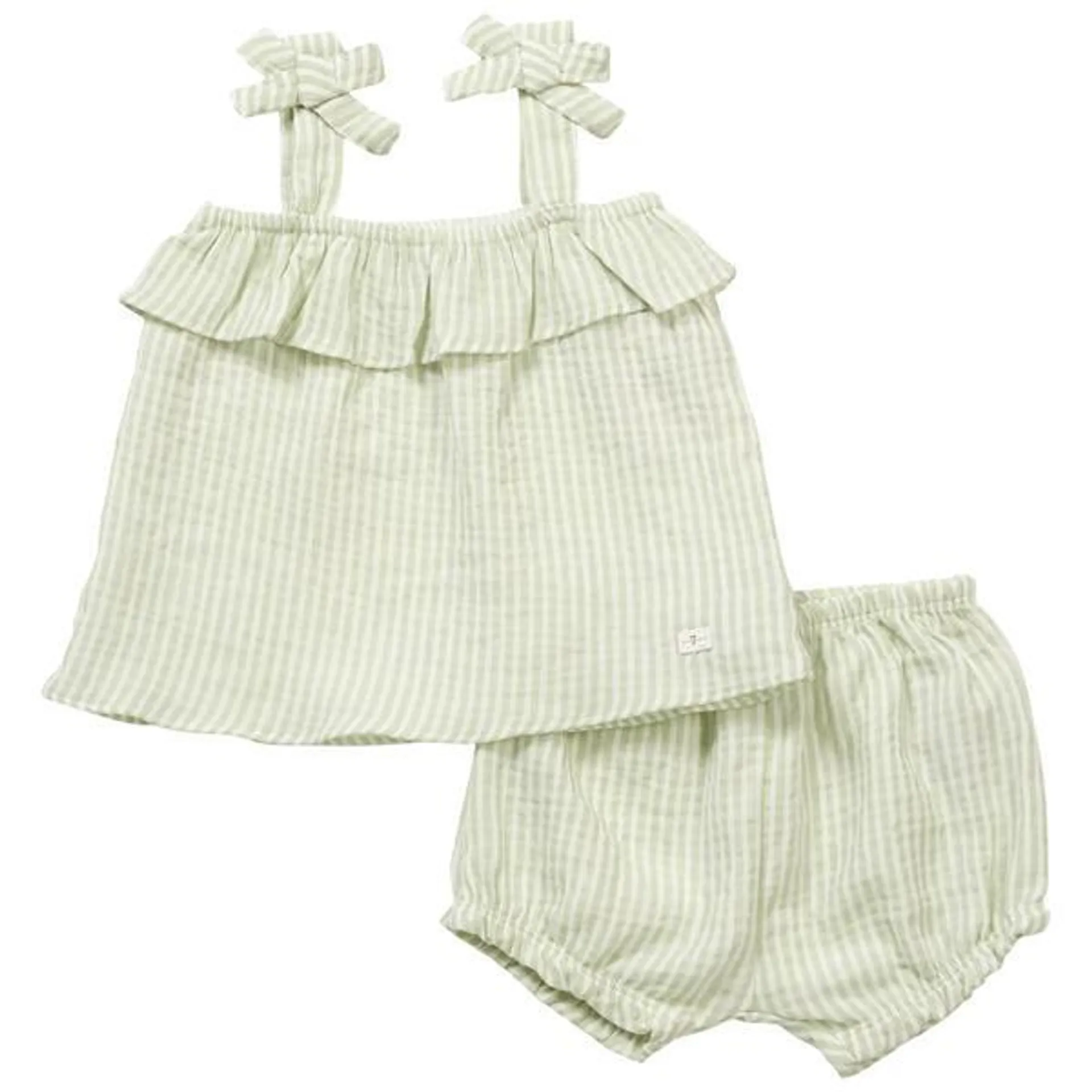 Baby Girl (12-24M) 7 For All Mankind® Stripe Tank Top/Shorts Set