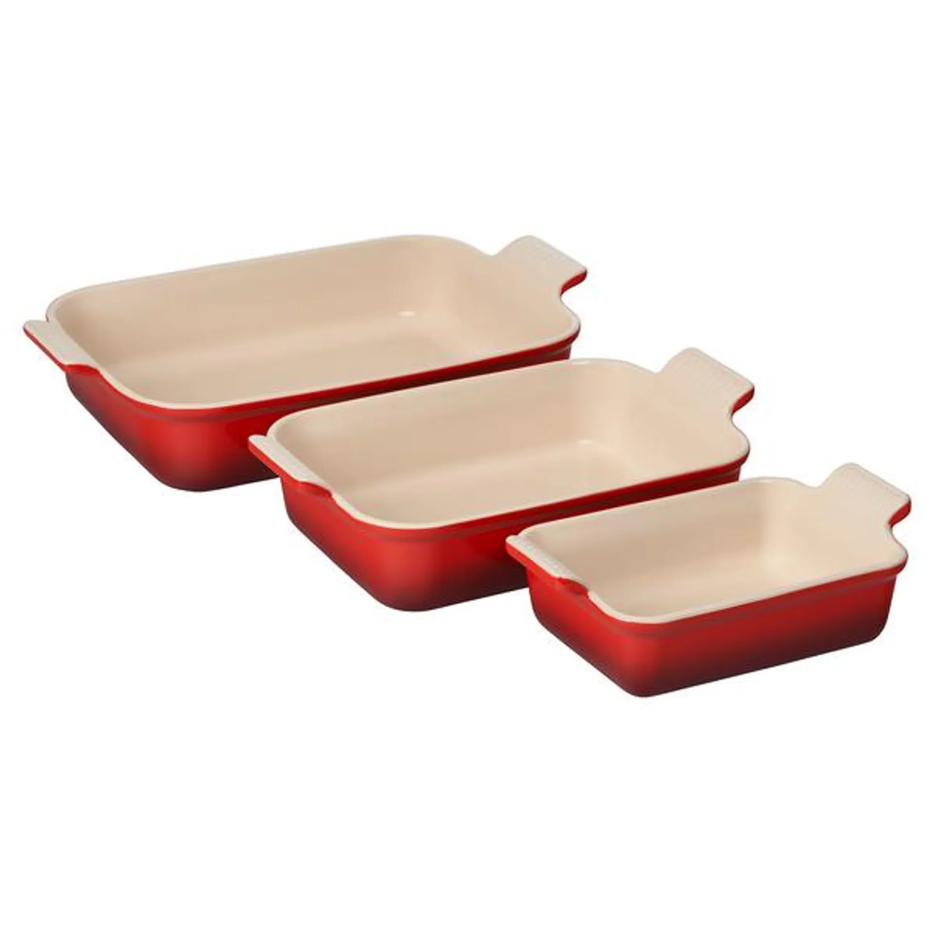 Le Creuset Heritage Stoneware Rectangular Bakers, Set of 3