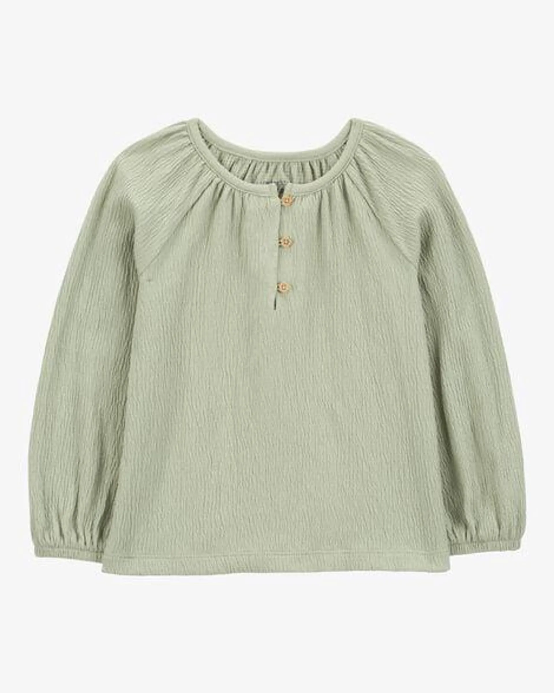 Baby Gauze Long-Sleeve Top - Green