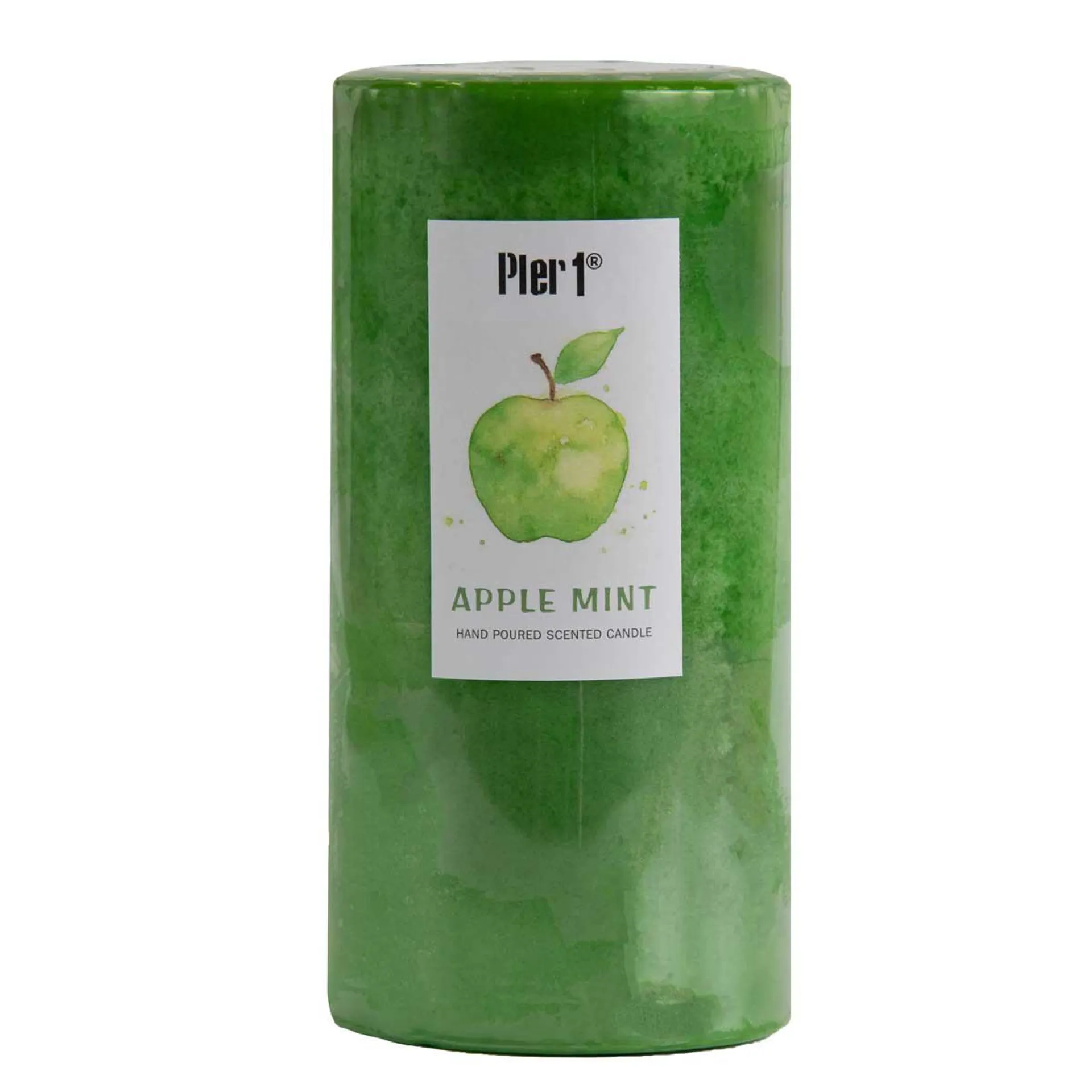 Pier 1 Apple Mint 3x6 Mottled Pillar Candle